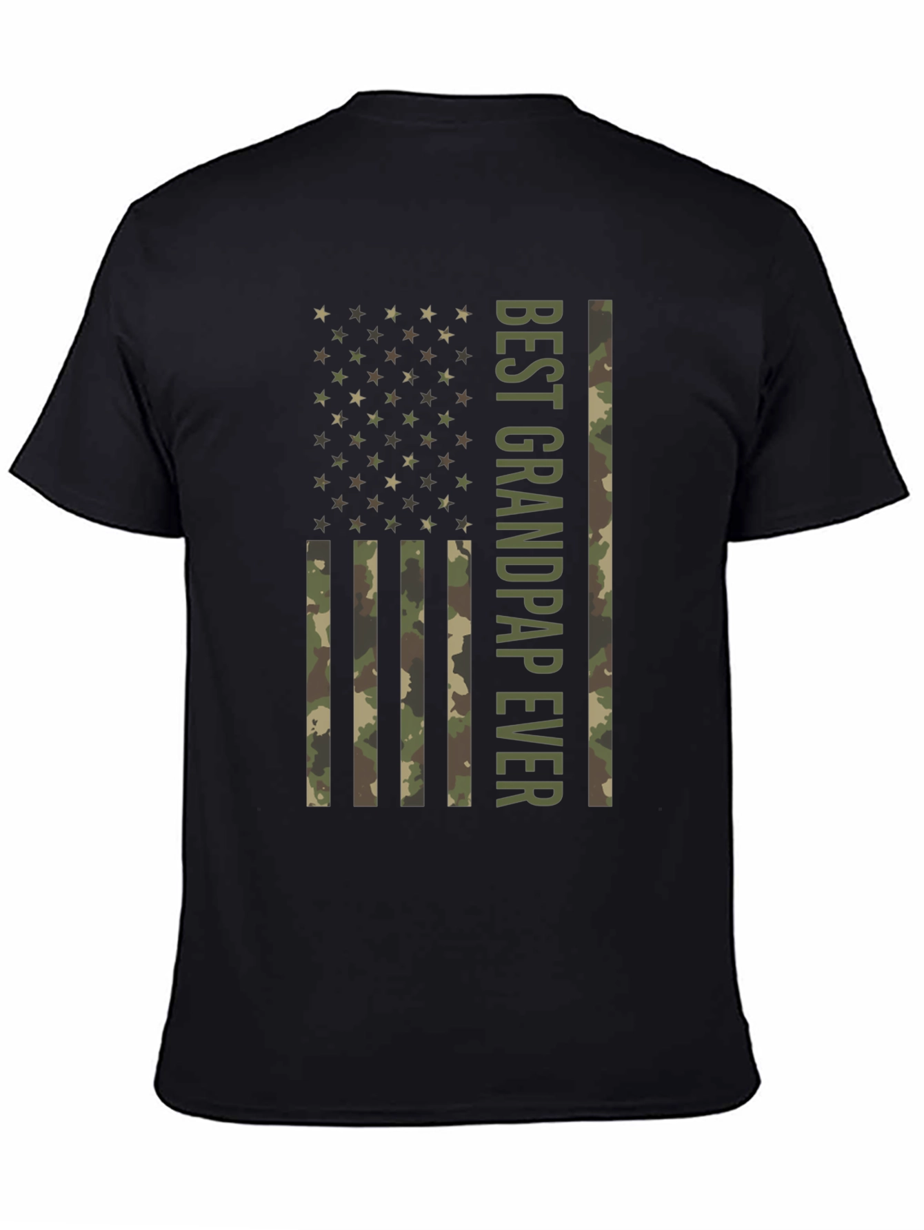 Best Grandpap Ever Camo American Flag Graphic T-Shirt