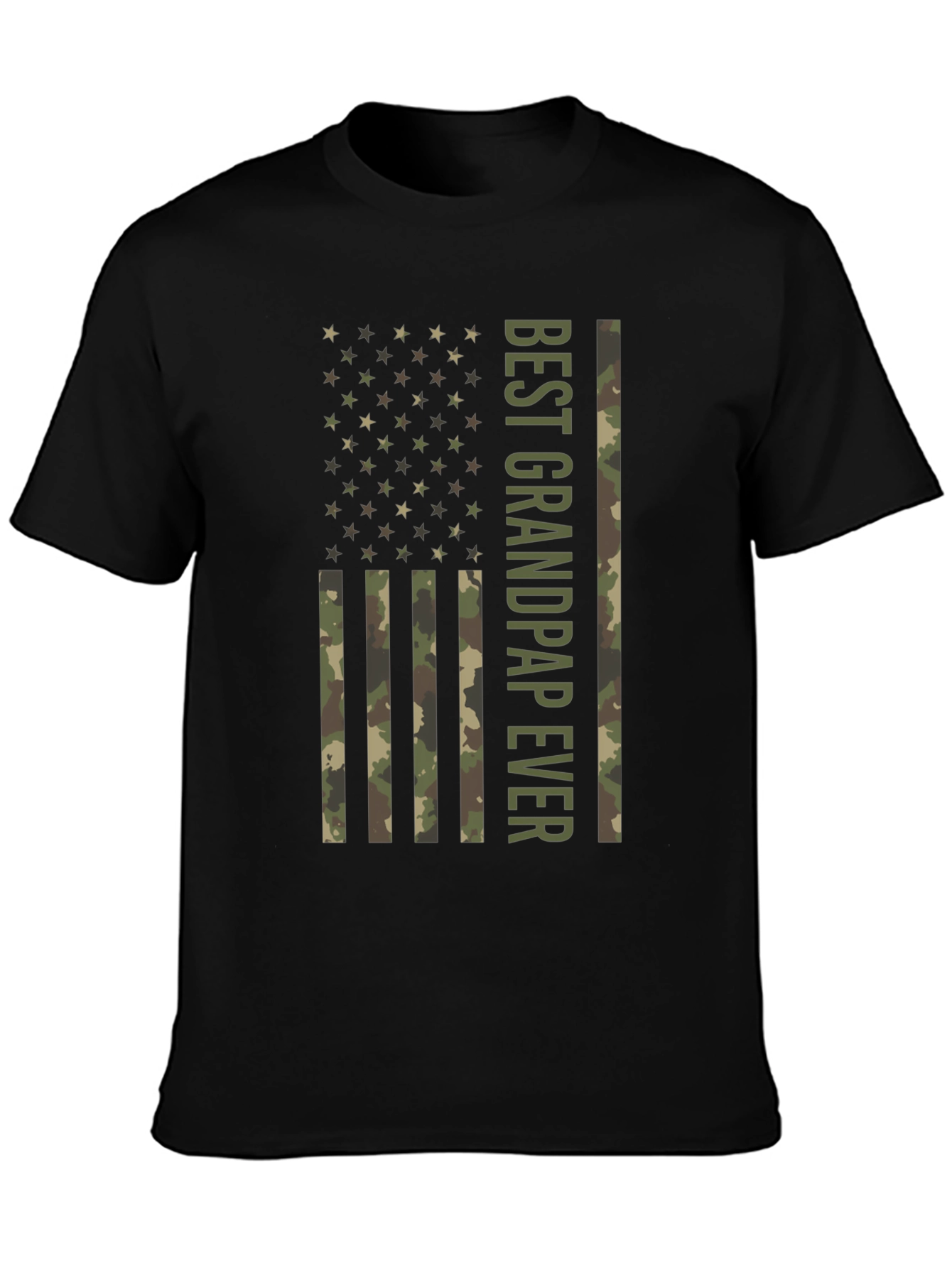 Best Grandpap Ever Camo American Flag Graphic T-Shirt