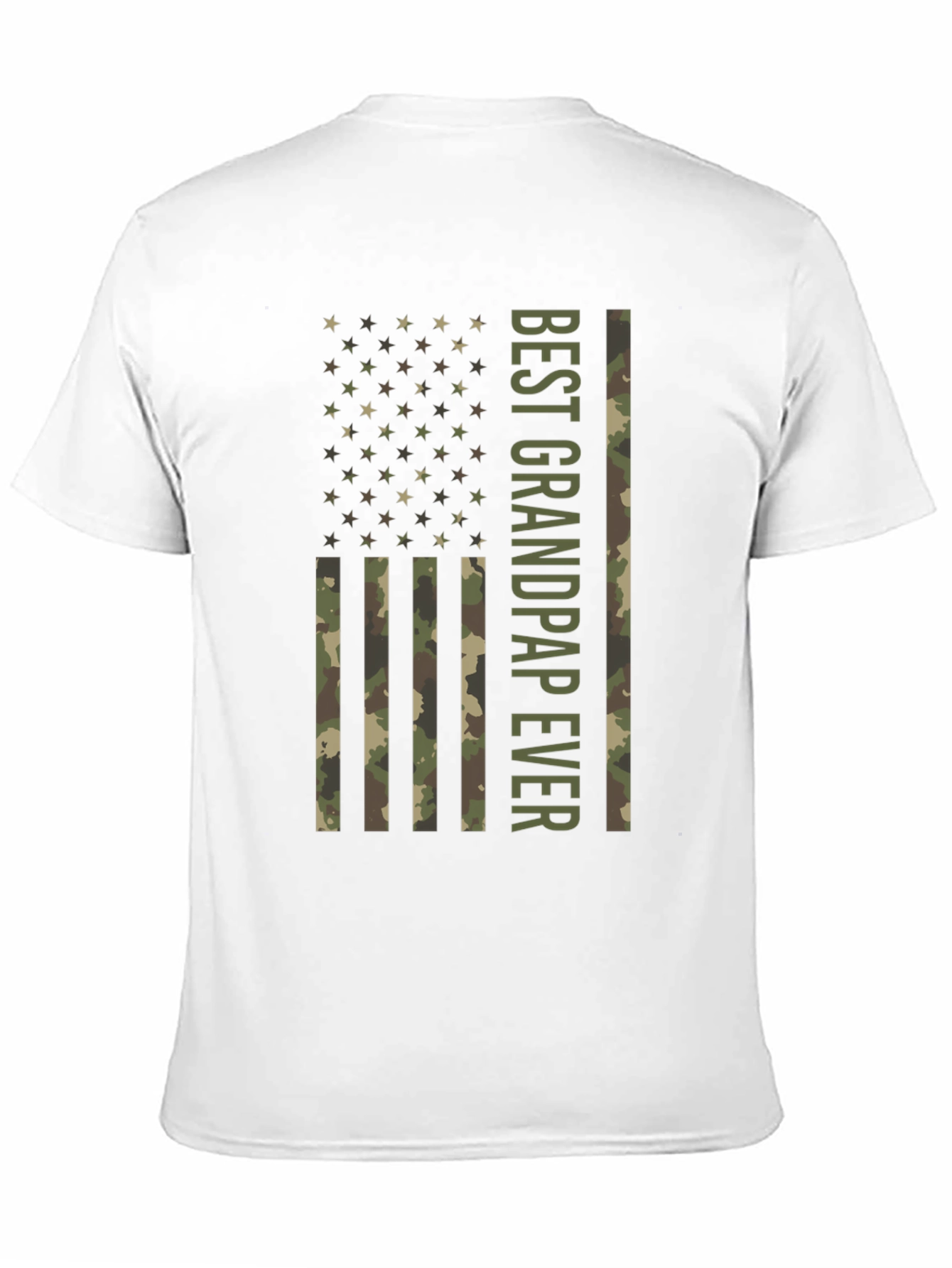 Best Grandpap Ever Camo American Flag Graphic T-Shirt