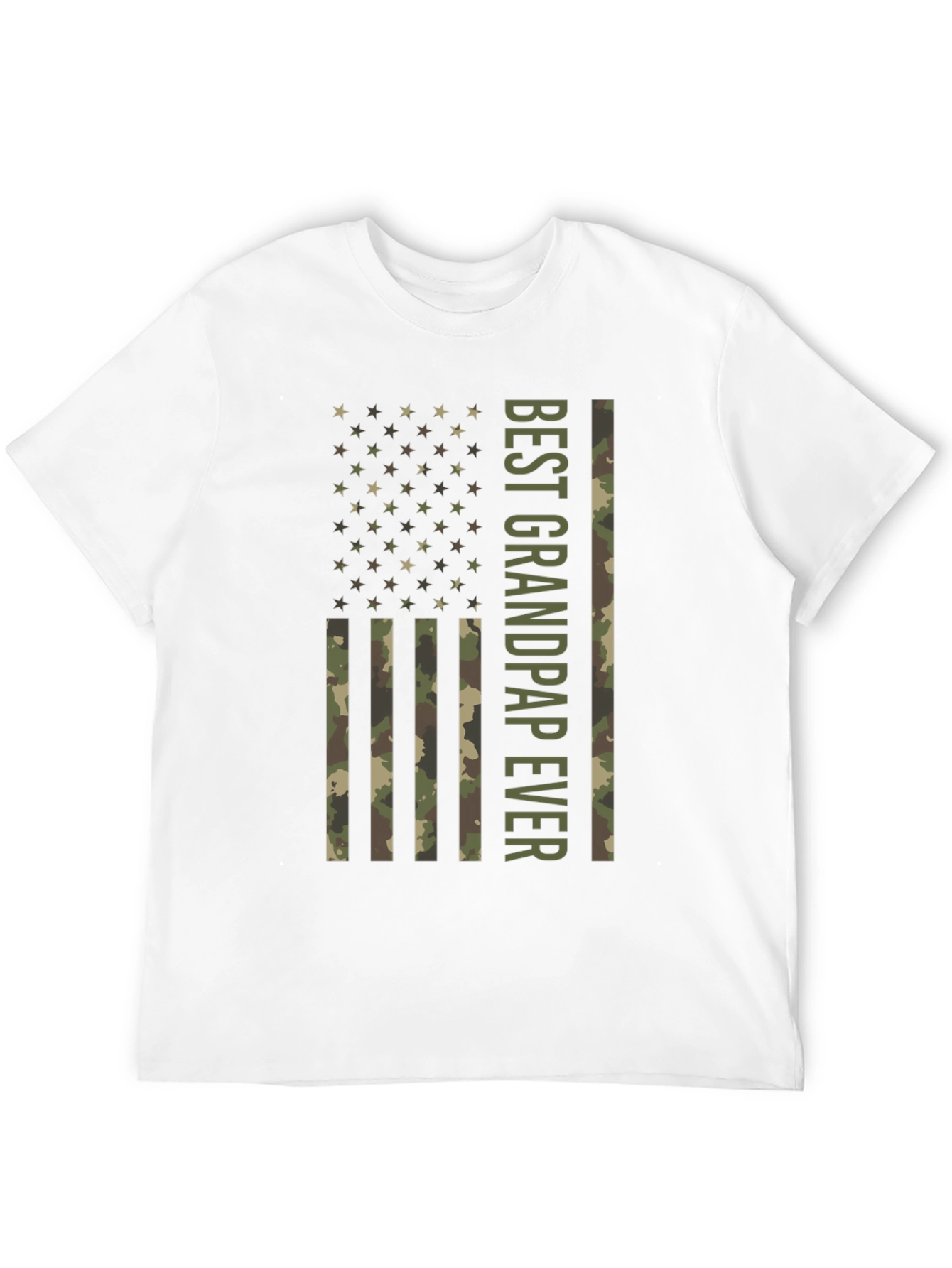 Best Grandpap Ever Camo American Flag Graphic T-Shirt