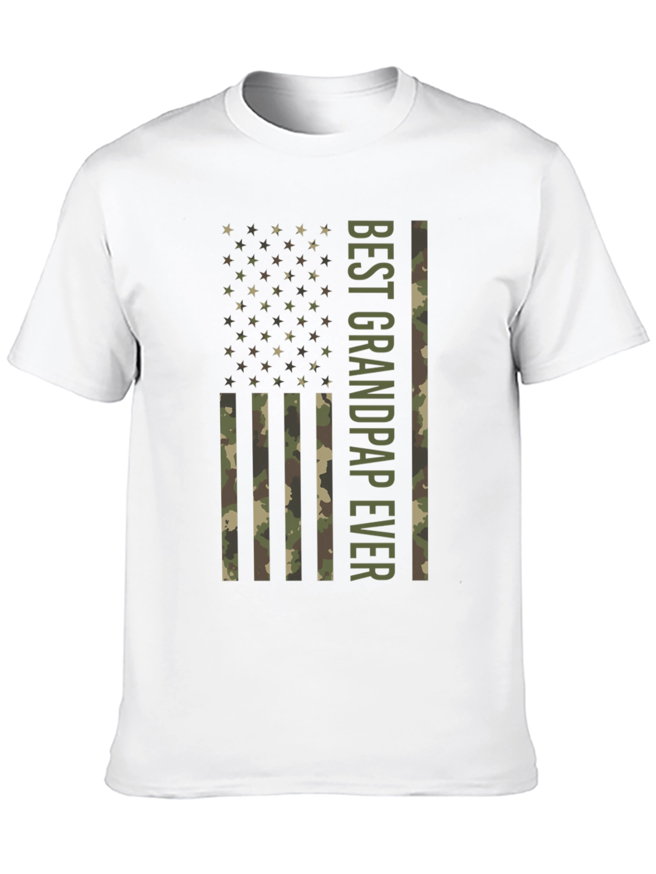 Best Grandpap Ever Camo American Flag Graphic T-Shirt