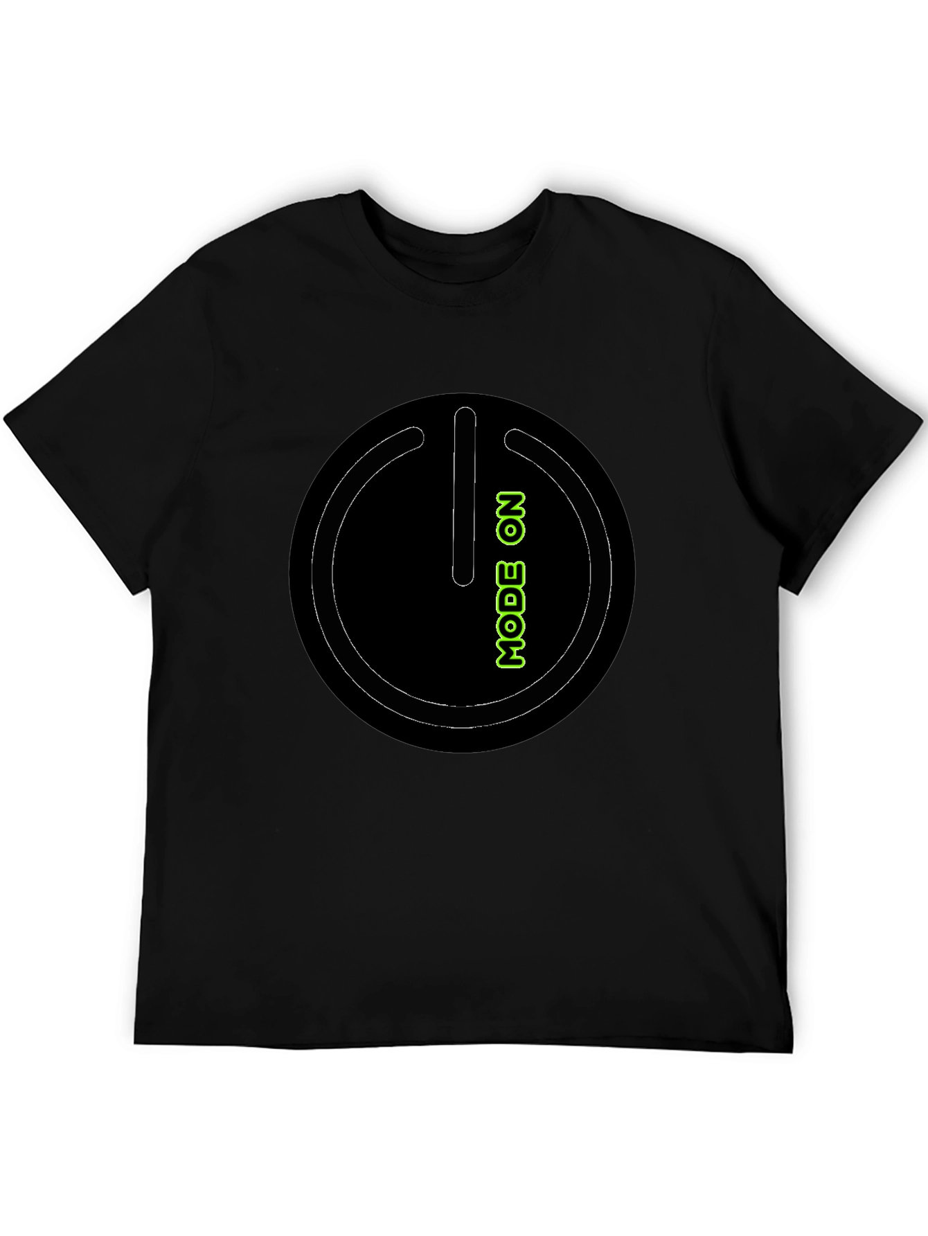 Mode On Black Graphic Tee