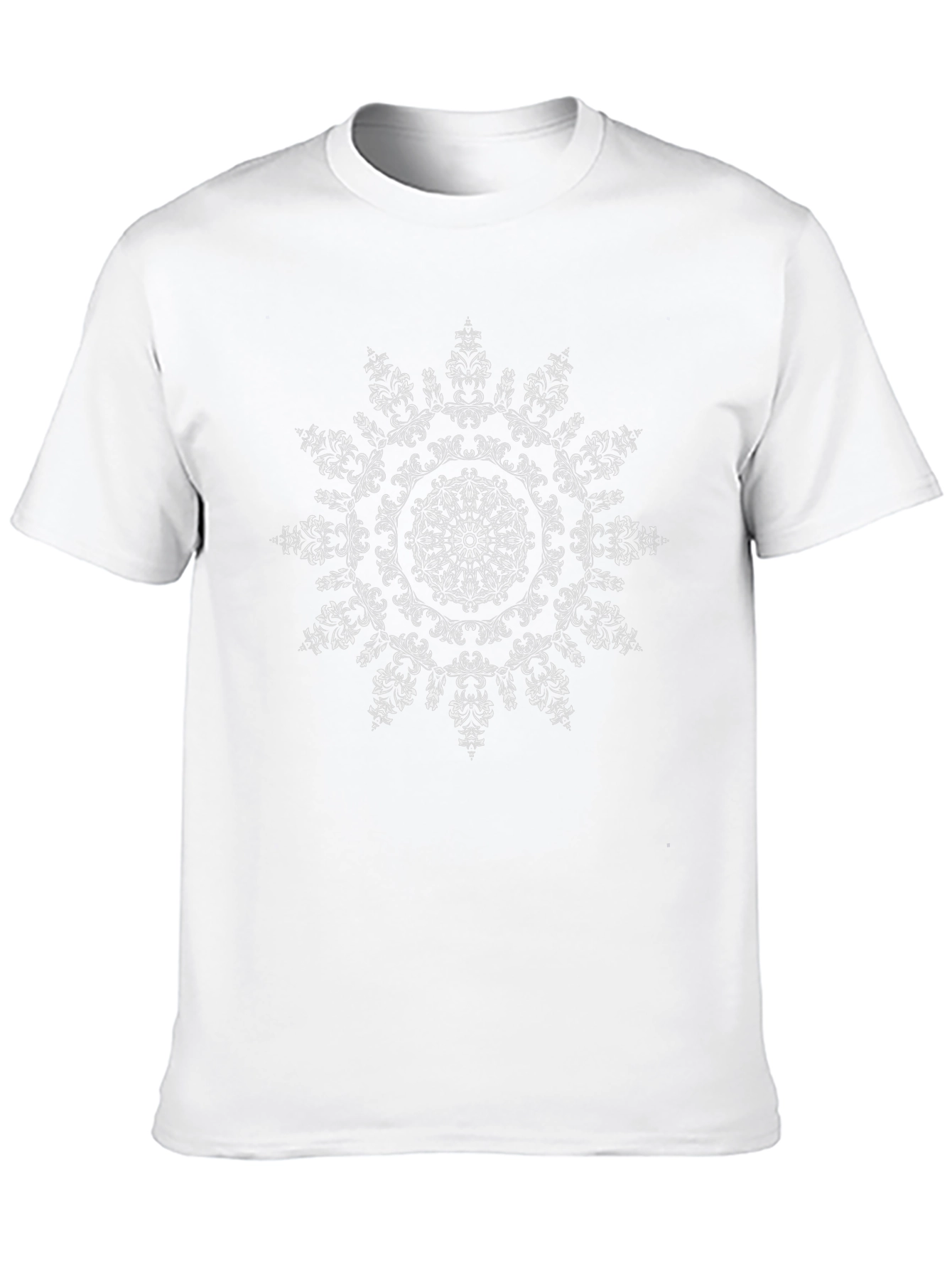 Mens Black T-Shirt with Floral Mandala Design