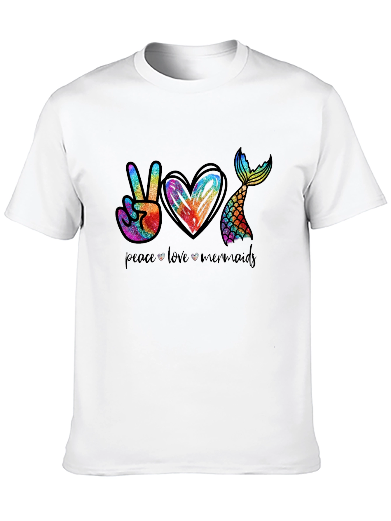 Peace Love Mermaids T-Shirt Tie Dye Graphic Tee