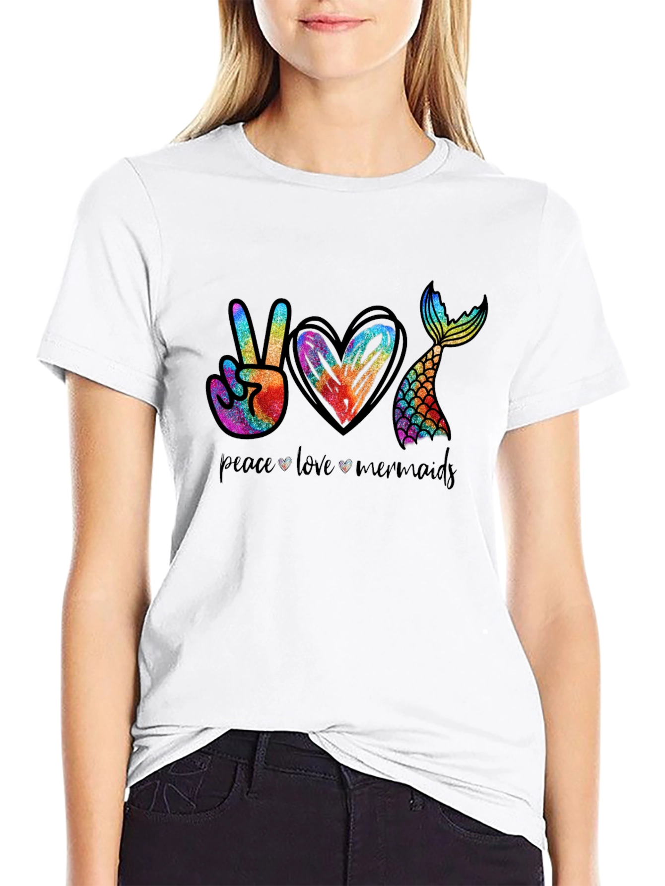 Peace Love Mermaids T-Shirt Tie Dye Graphic Tee