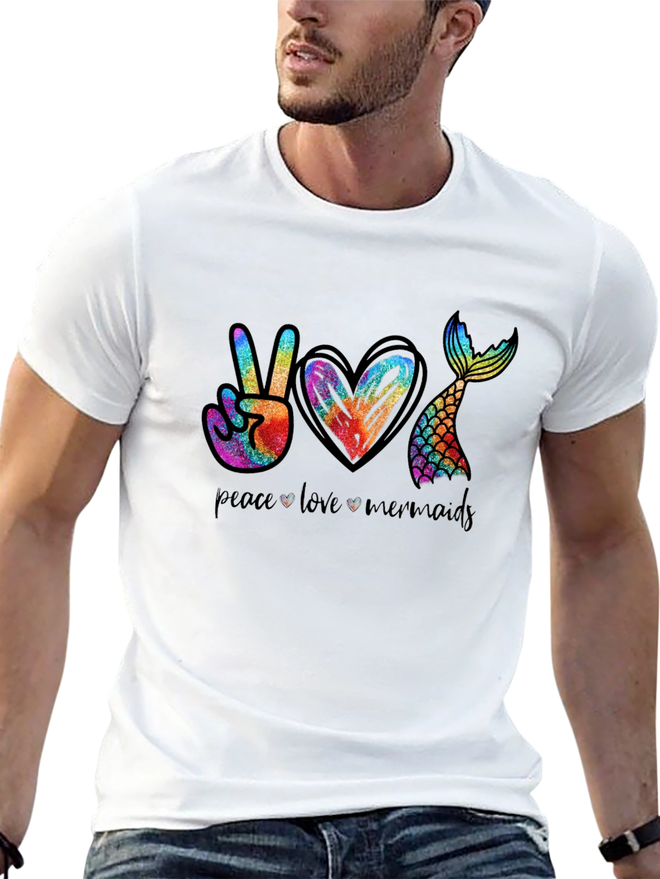 Peace Love Mermaids T-Shirt Tie Dye Graphic Tee