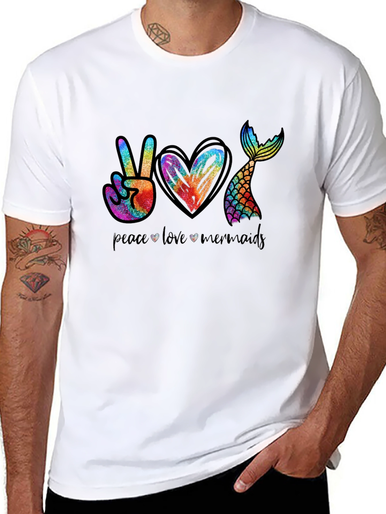 Peace Love Mermaids T-Shirt Tie Dye Graphic Tee