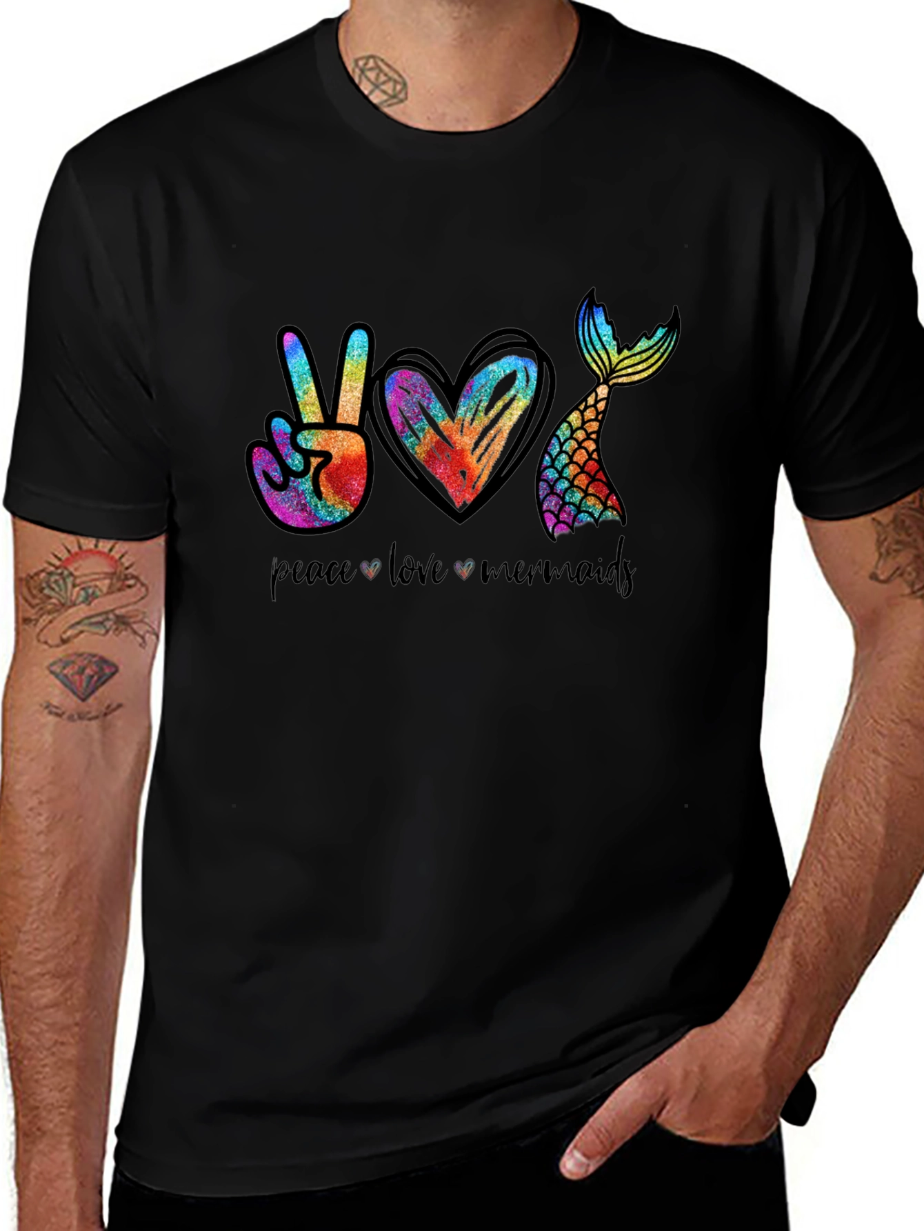 Peace Love Mermaids T-Shirt Tie Dye Graphic Tee
