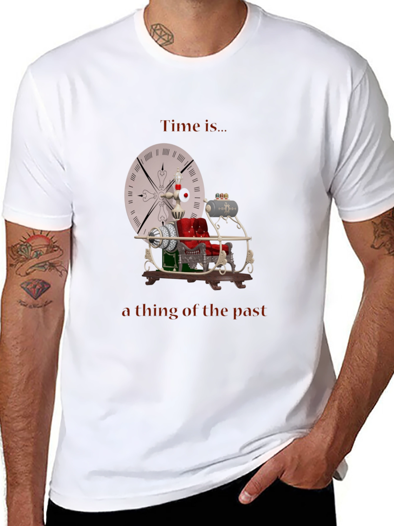 Time Machine T-Shirt - Retro Steampunk Style