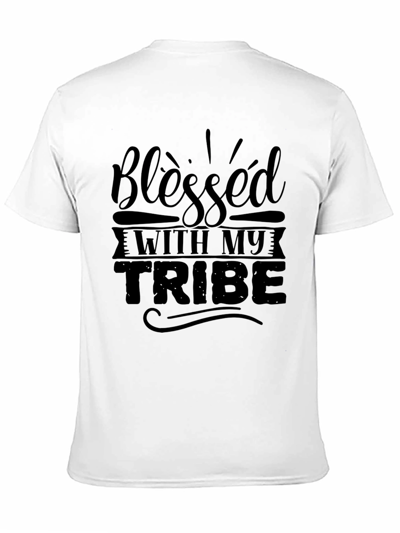 Blessed With My Tribe Black Graphic Tee