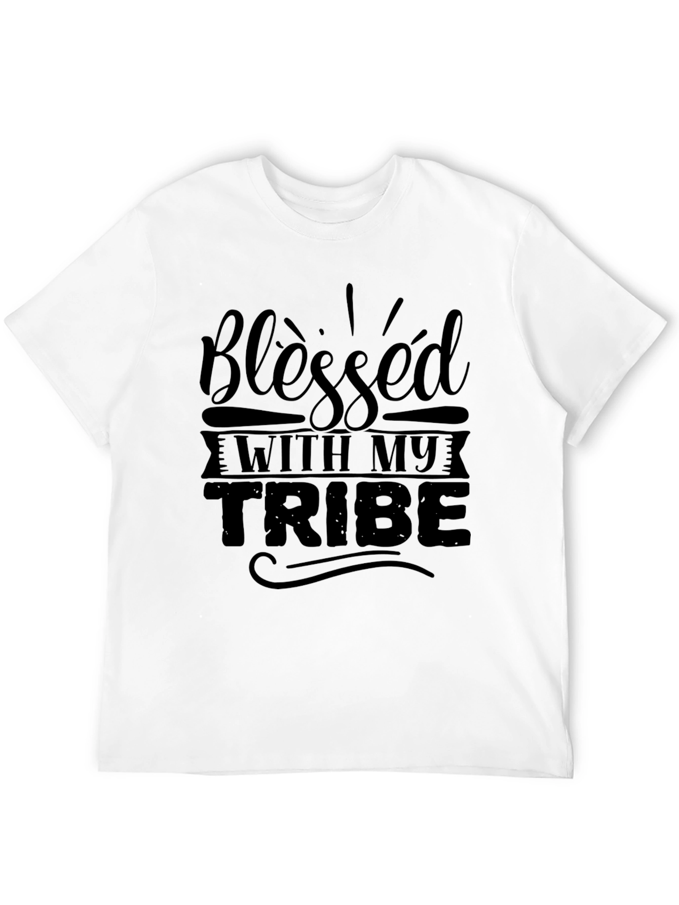 Blessed With My Tribe Black Graphic Tee