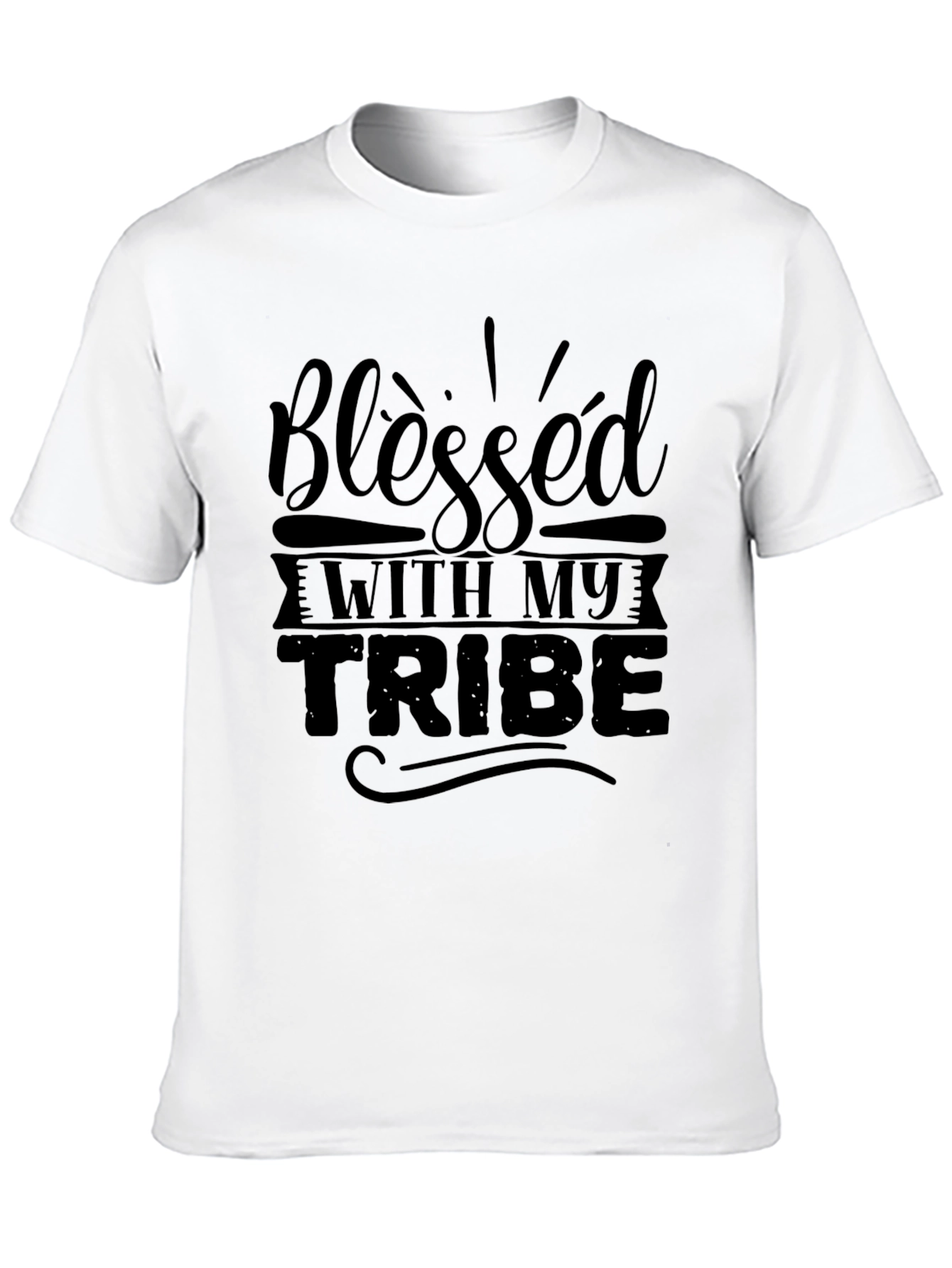 Blessed With My Tribe Black Graphic Tee