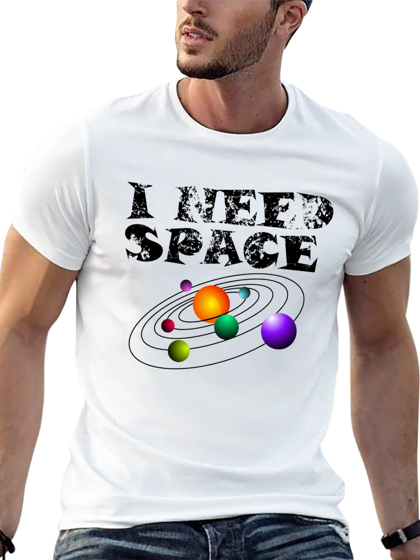 I Need Space T-Shirt - Galaxy Planets Graphic Tee