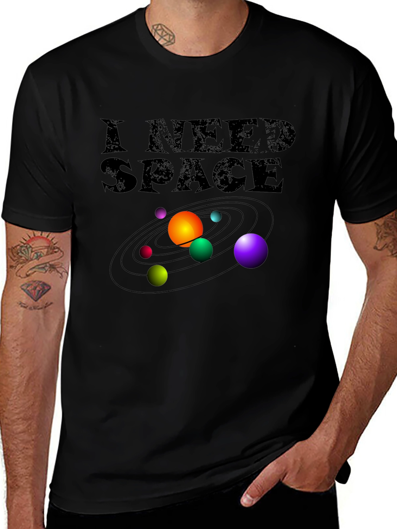 I Need Space T-Shirt - Galaxy Planets Graphic Tee