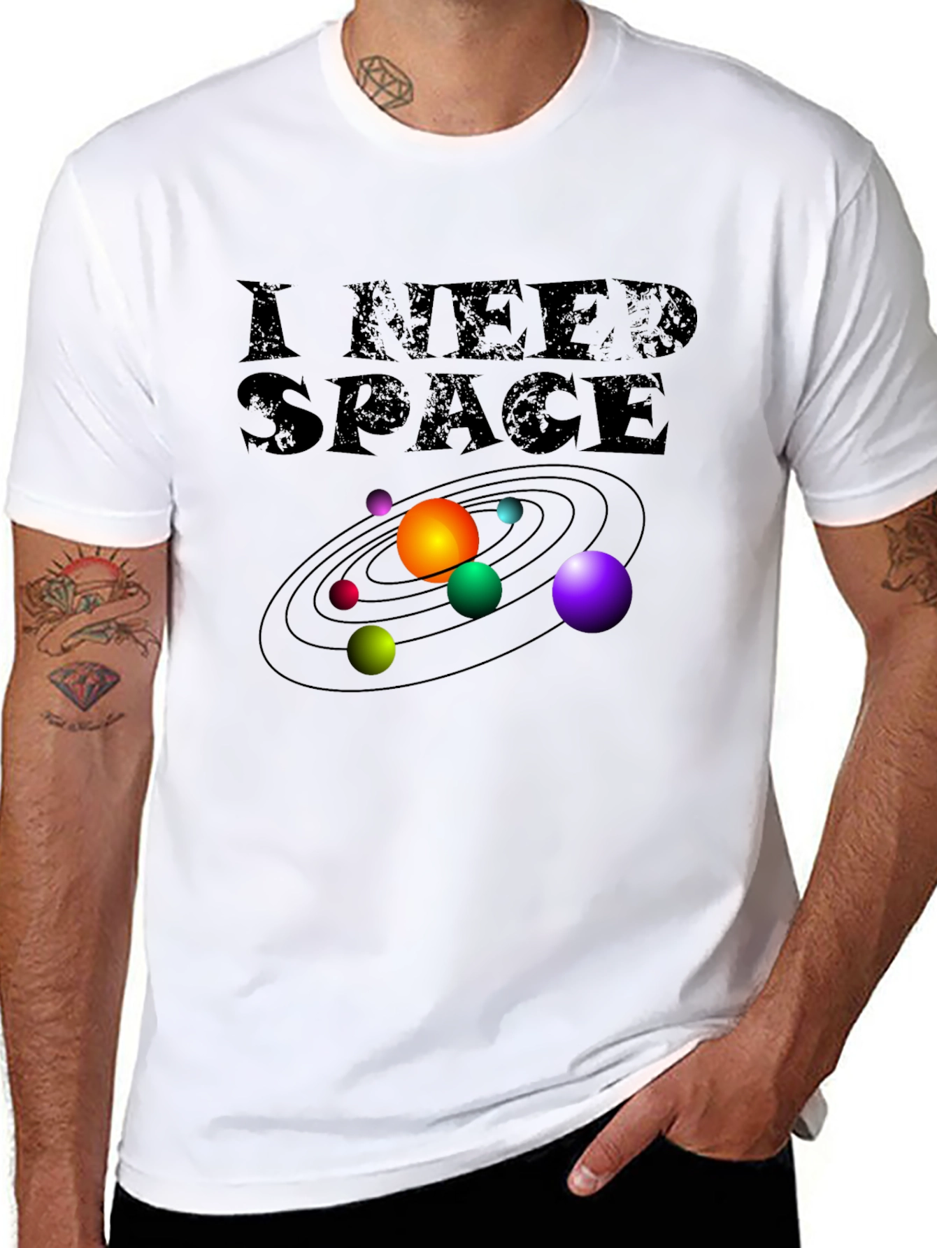 I Need Space T-Shirt - Galaxy Planets Graphic Tee