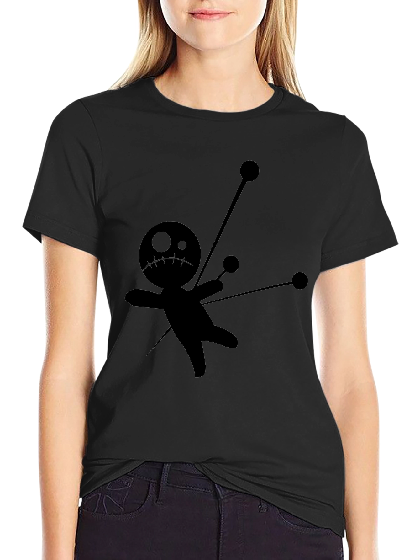 Voodoo Doll Graphic Tee - Unisex Black T-Shirt