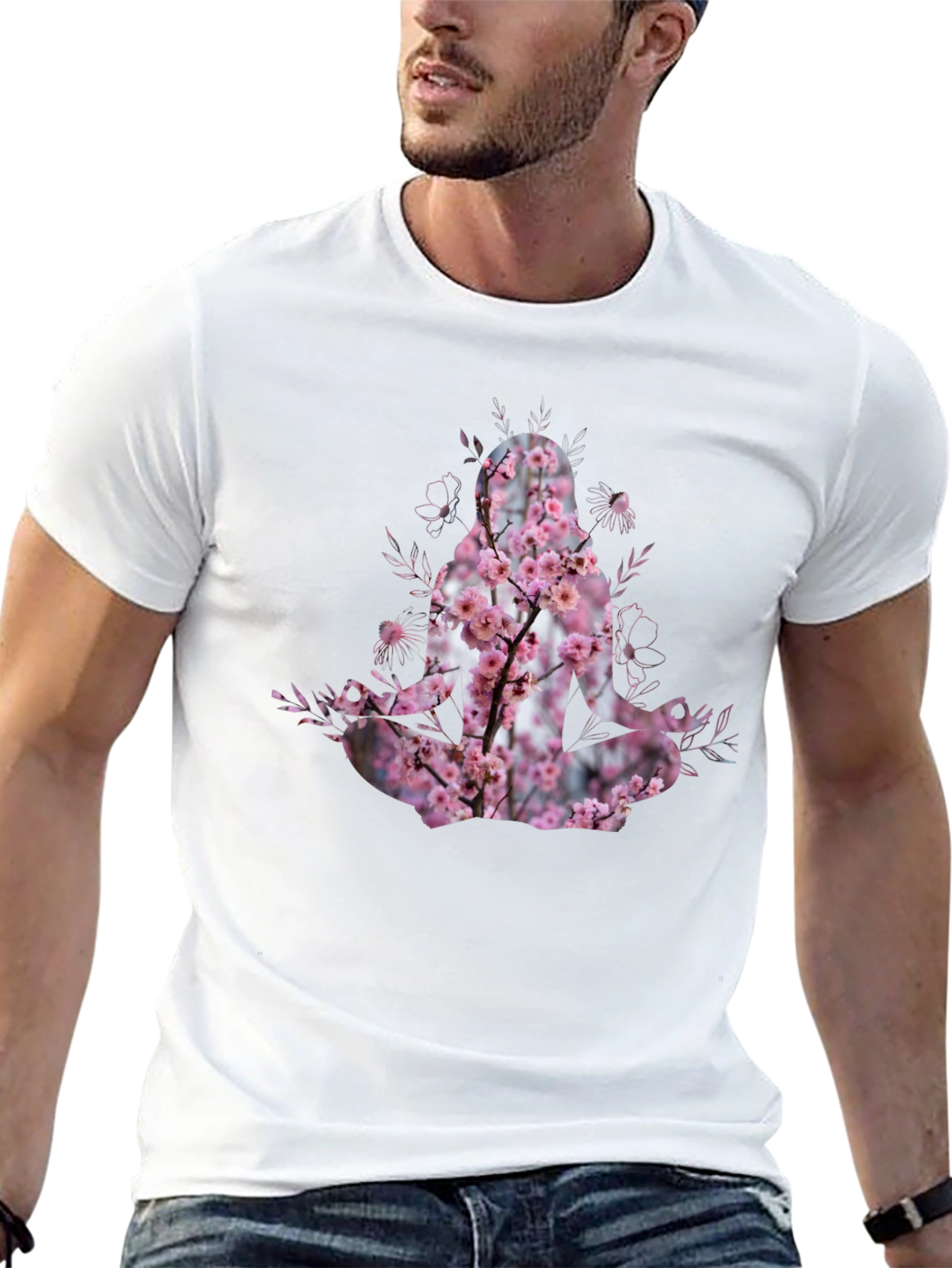 Nature Meditation T-Shirt - Floral Yoga Design