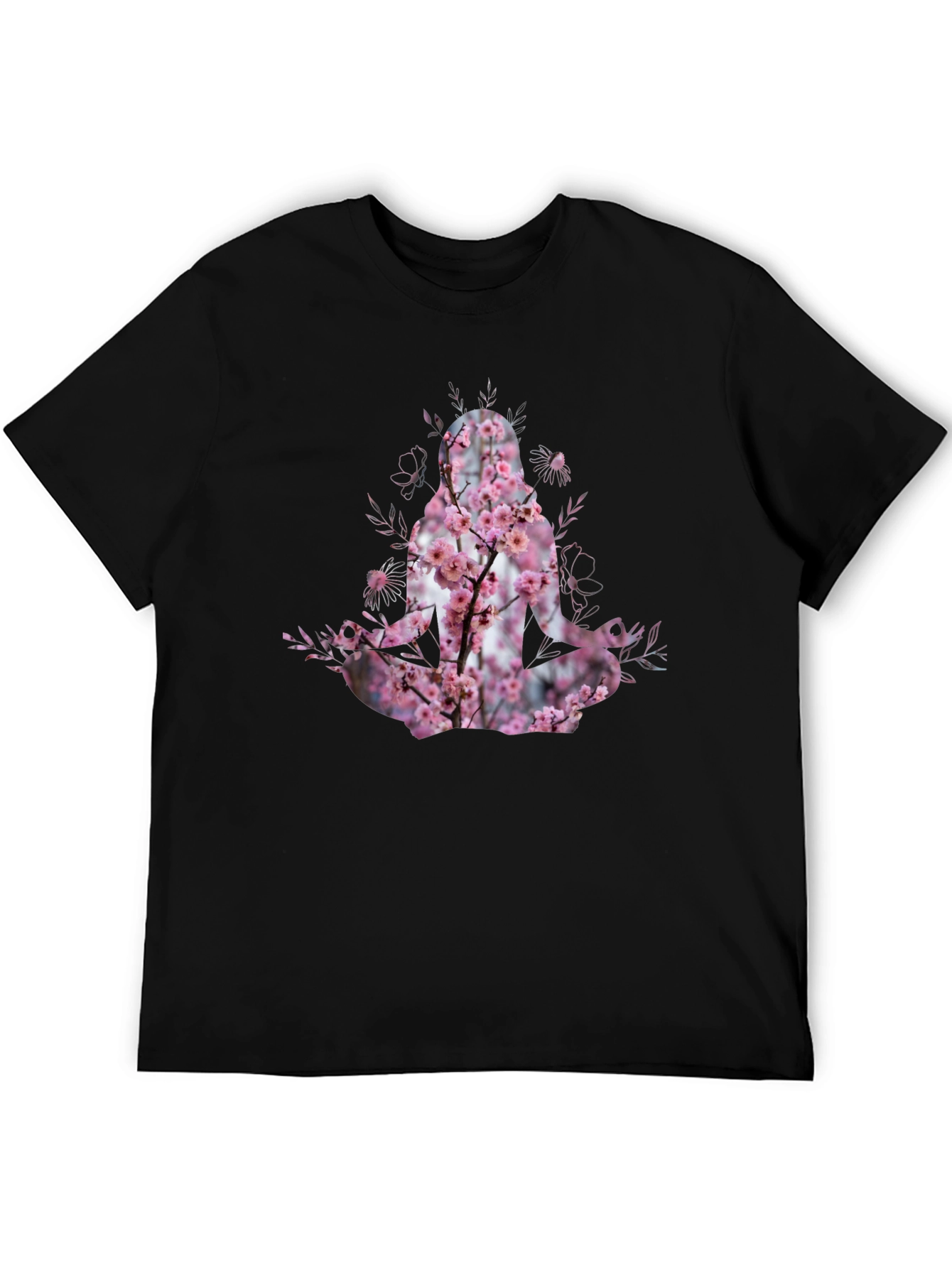 Nature Meditation T-Shirt - Floral Yoga Design