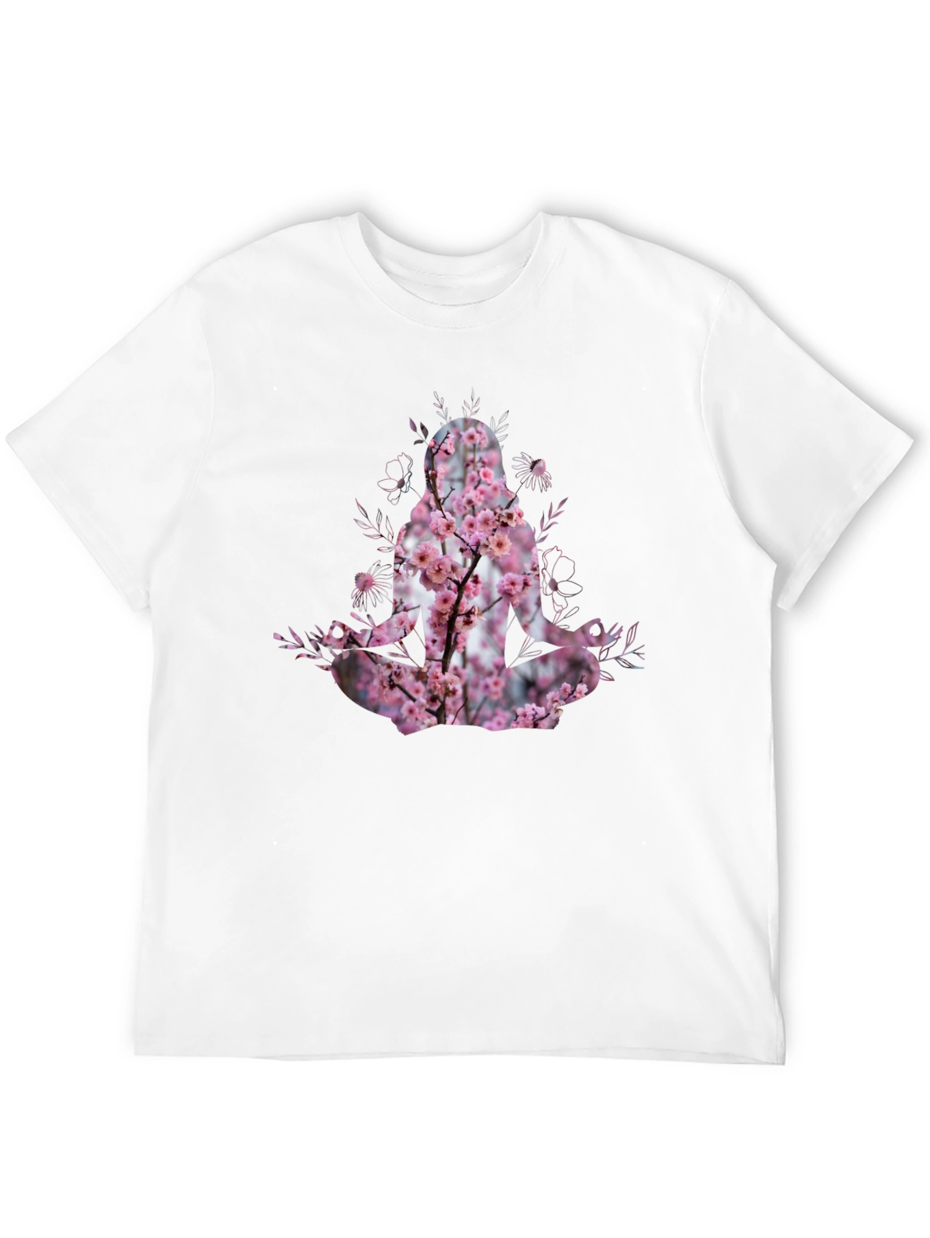 Nature Meditation T-Shirt - Floral Yoga Design