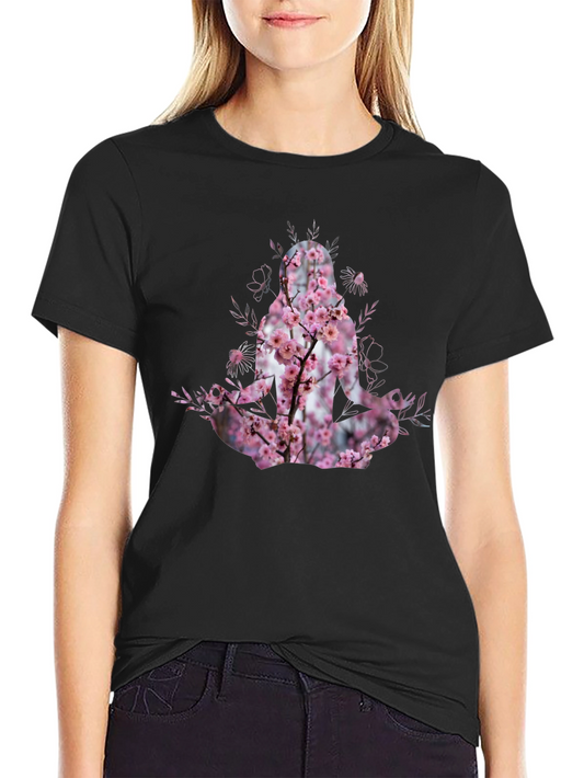 Nature Meditation T-Shirt - Floral Yoga Design
