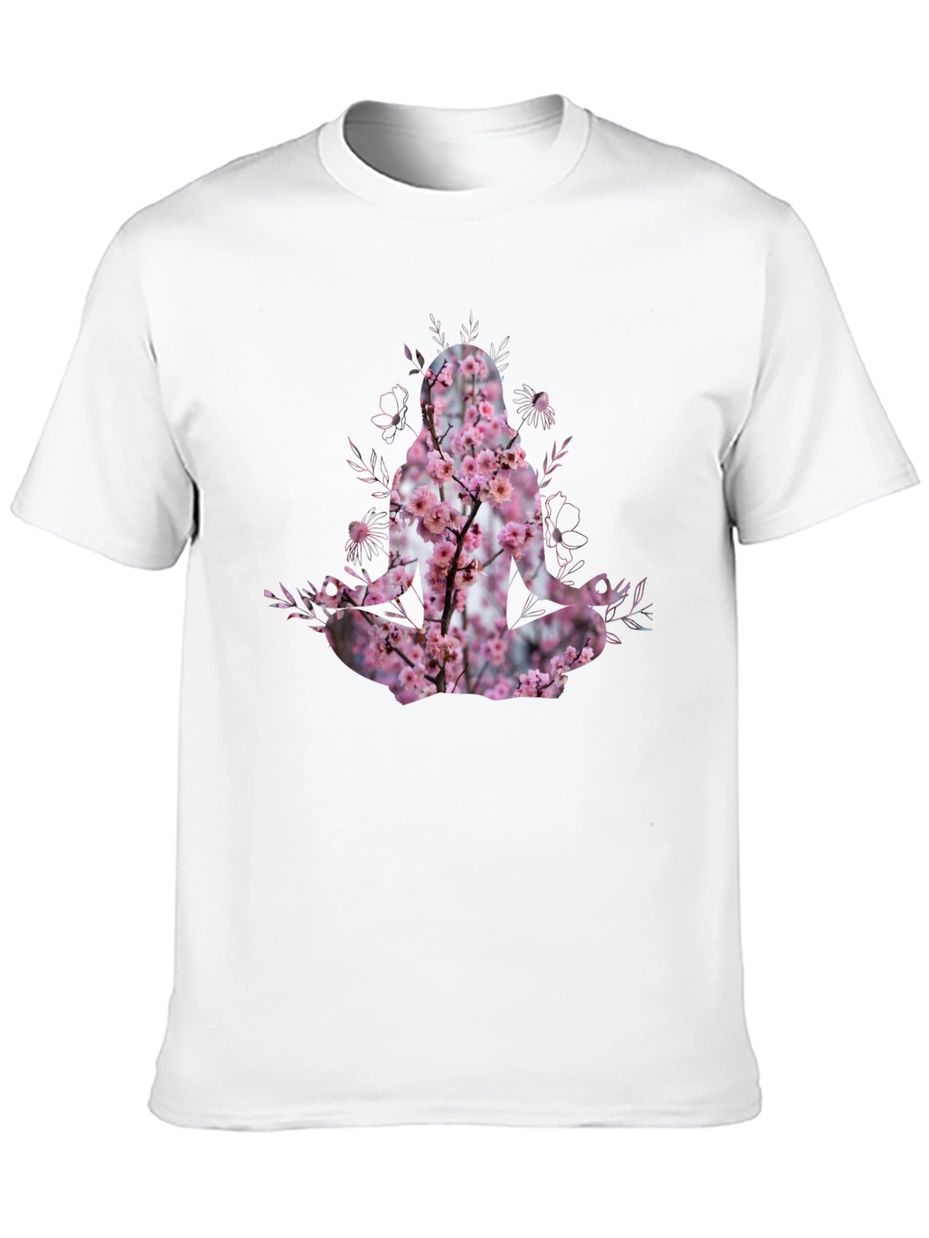 Nature Meditation T-Shirt - Floral Yoga Design