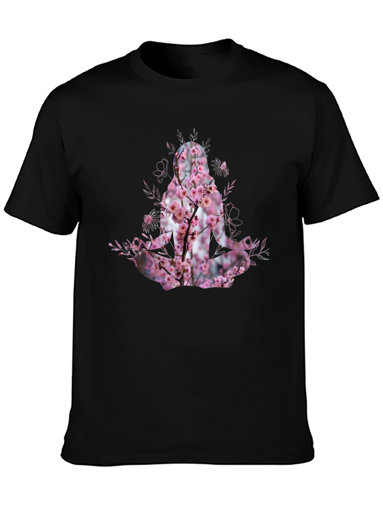Nature Meditation T-Shirt - Floral Yoga Design