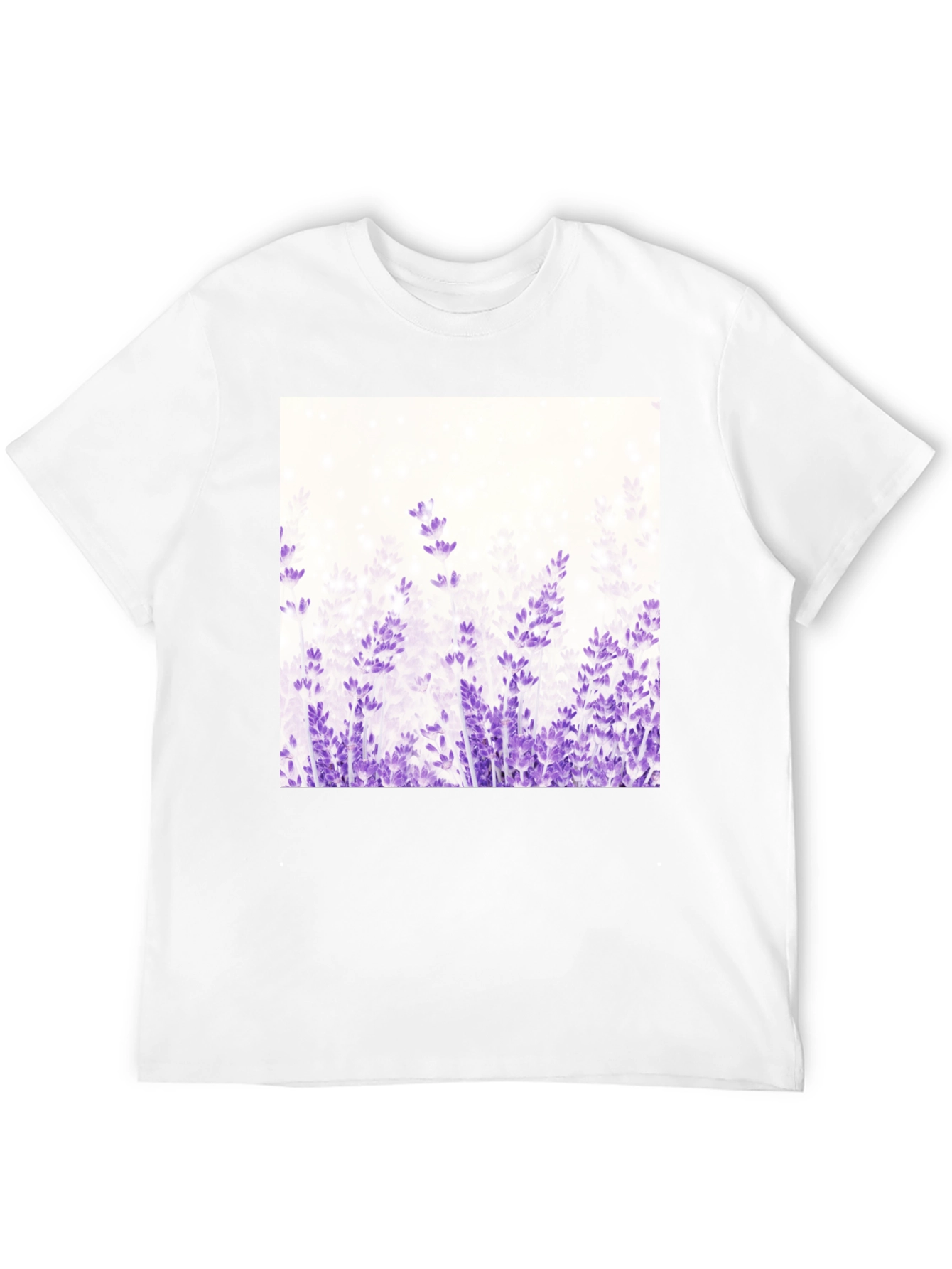 Floral Lavender Graphic T-Shirt - Black
