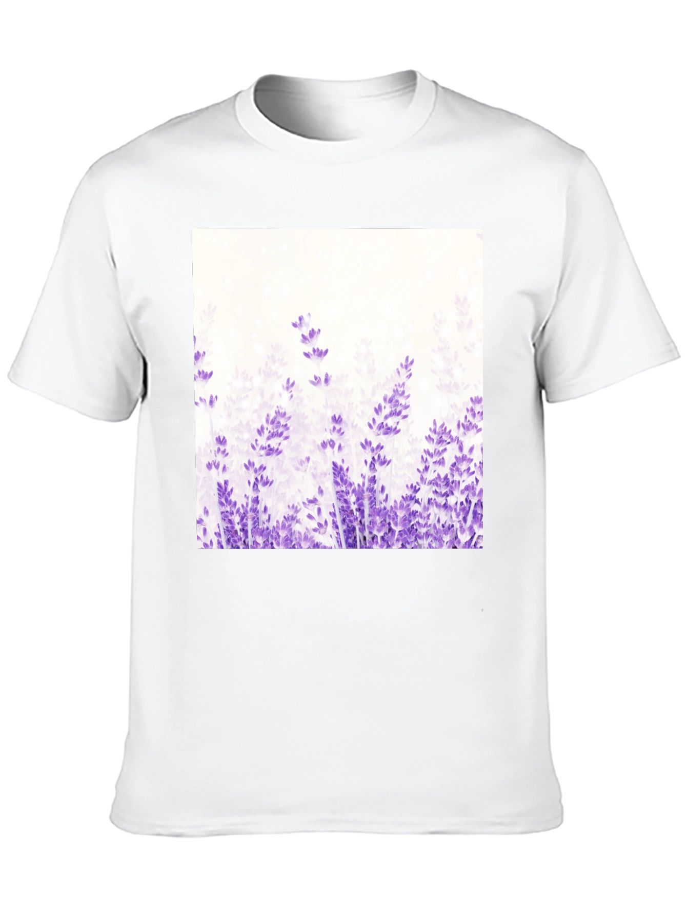 Floral Lavender Graphic T-Shirt - Black