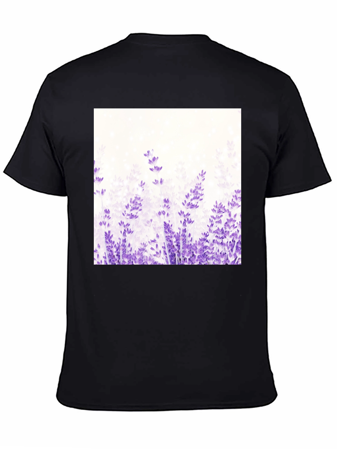 Floral Lavender Graphic T-Shirt - Black