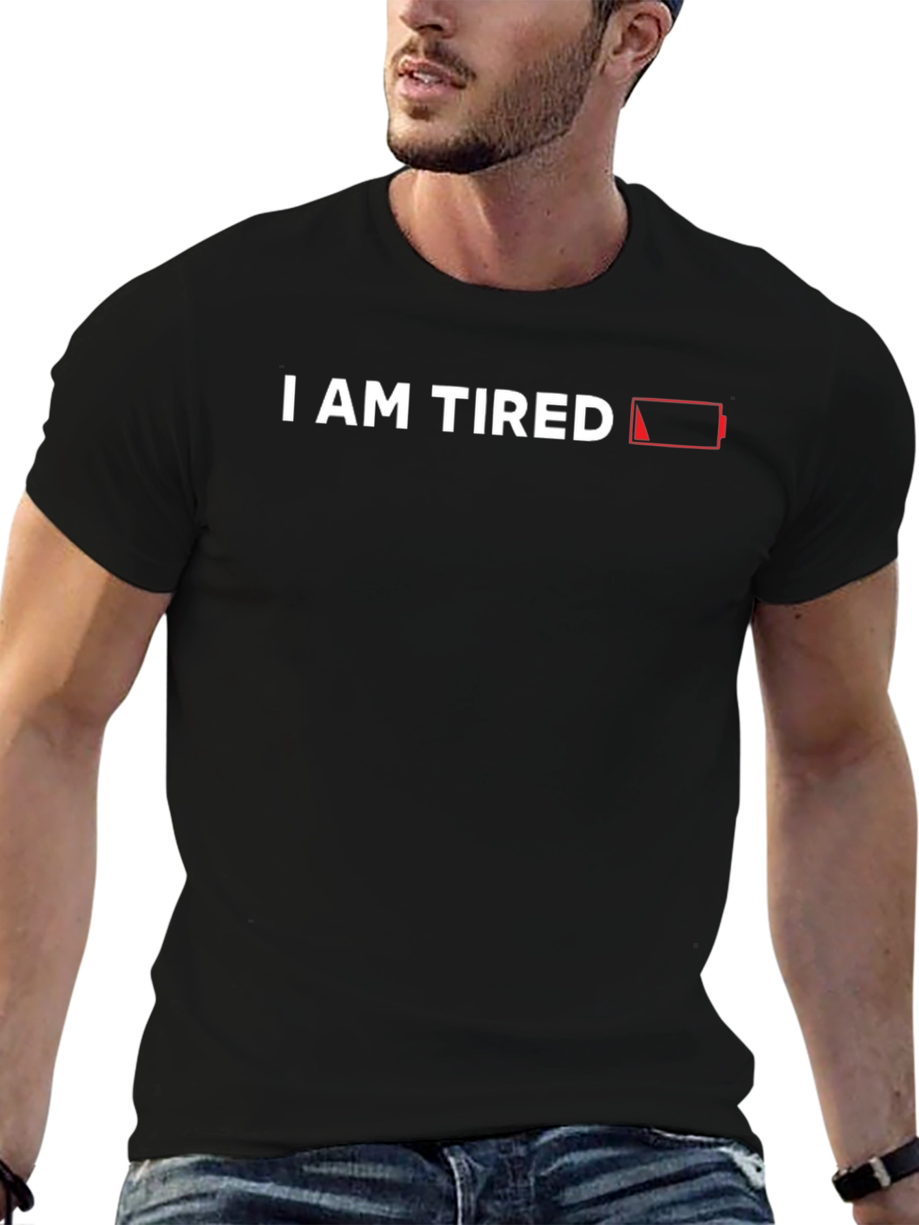 I Am Tired T-Shirt - Low Battery Graphic Tee