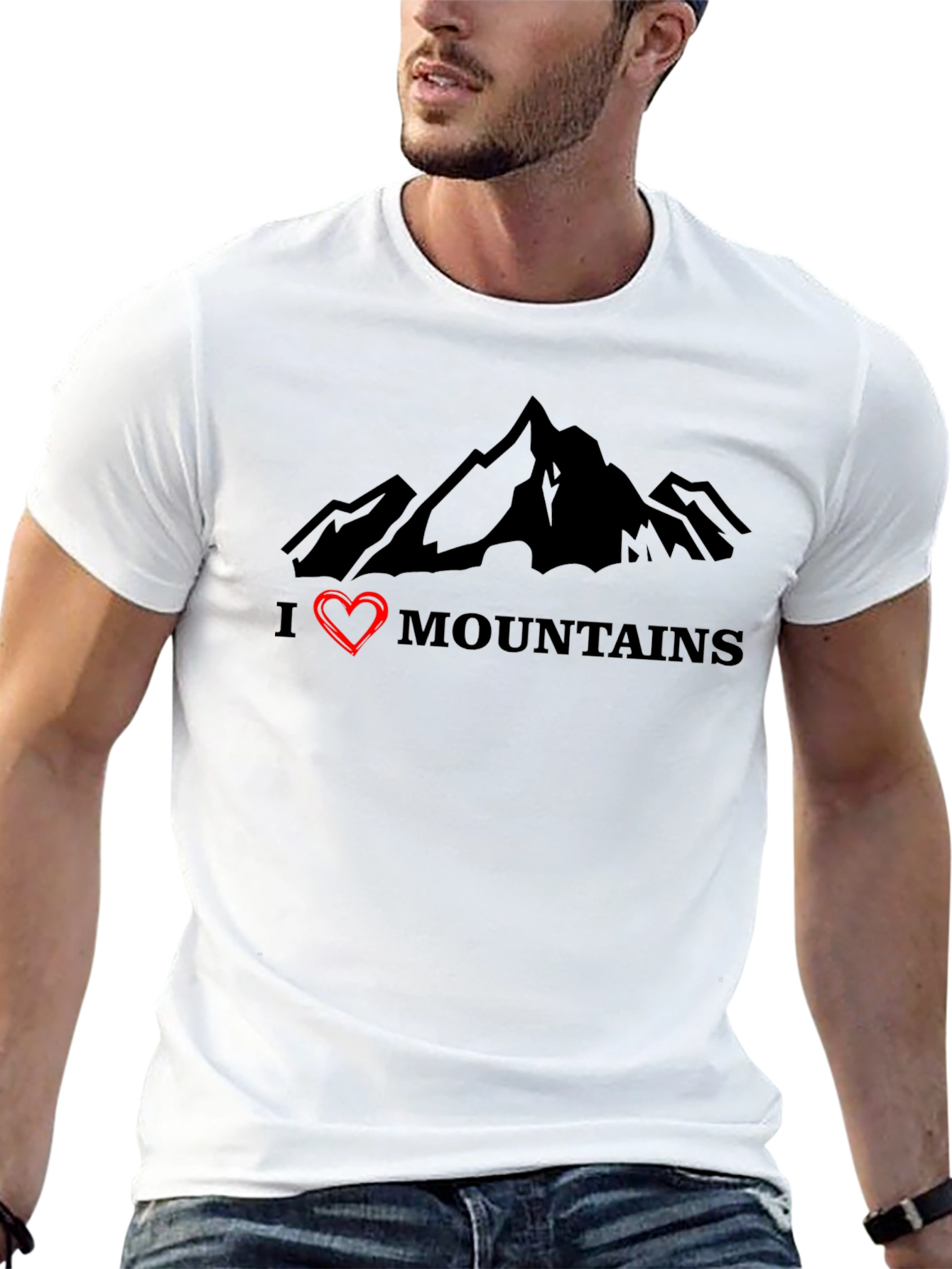 I Heart Mountains Graphic Tee - Black