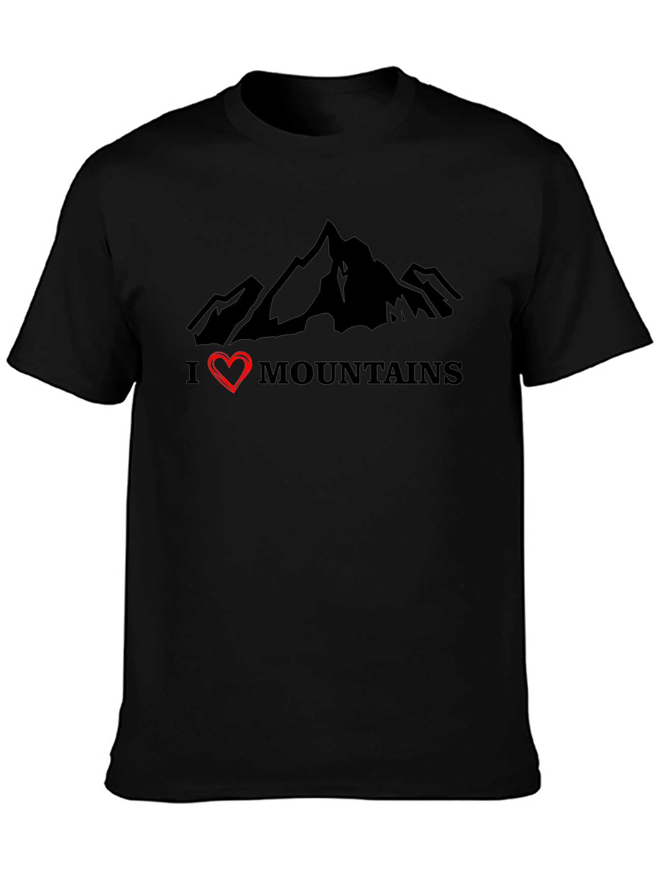 I Heart Mountains Graphic Tee - Black