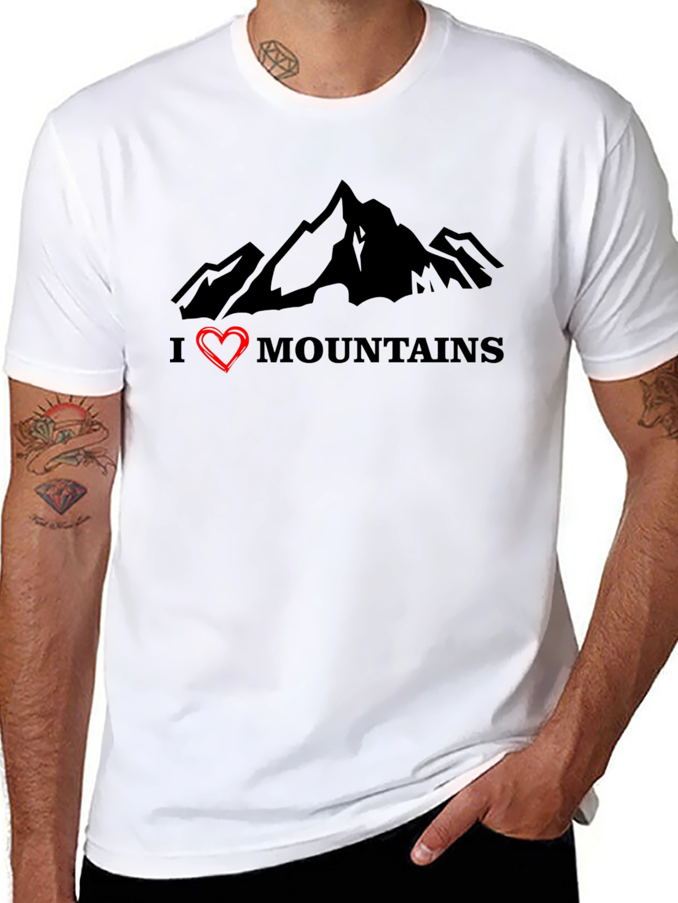 I Heart Mountains Graphic Tee - Black