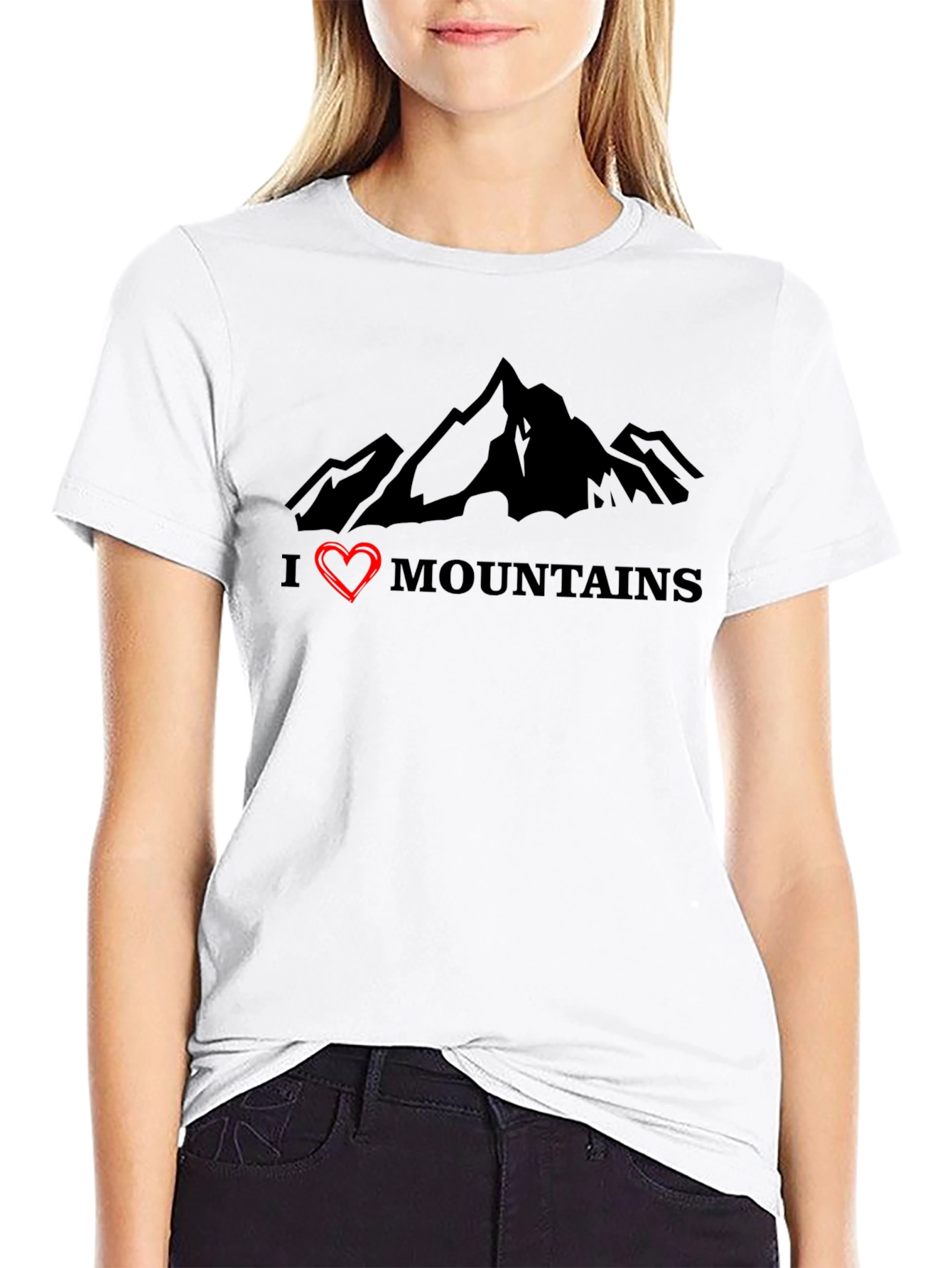 I Heart Mountains Graphic Tee - Black