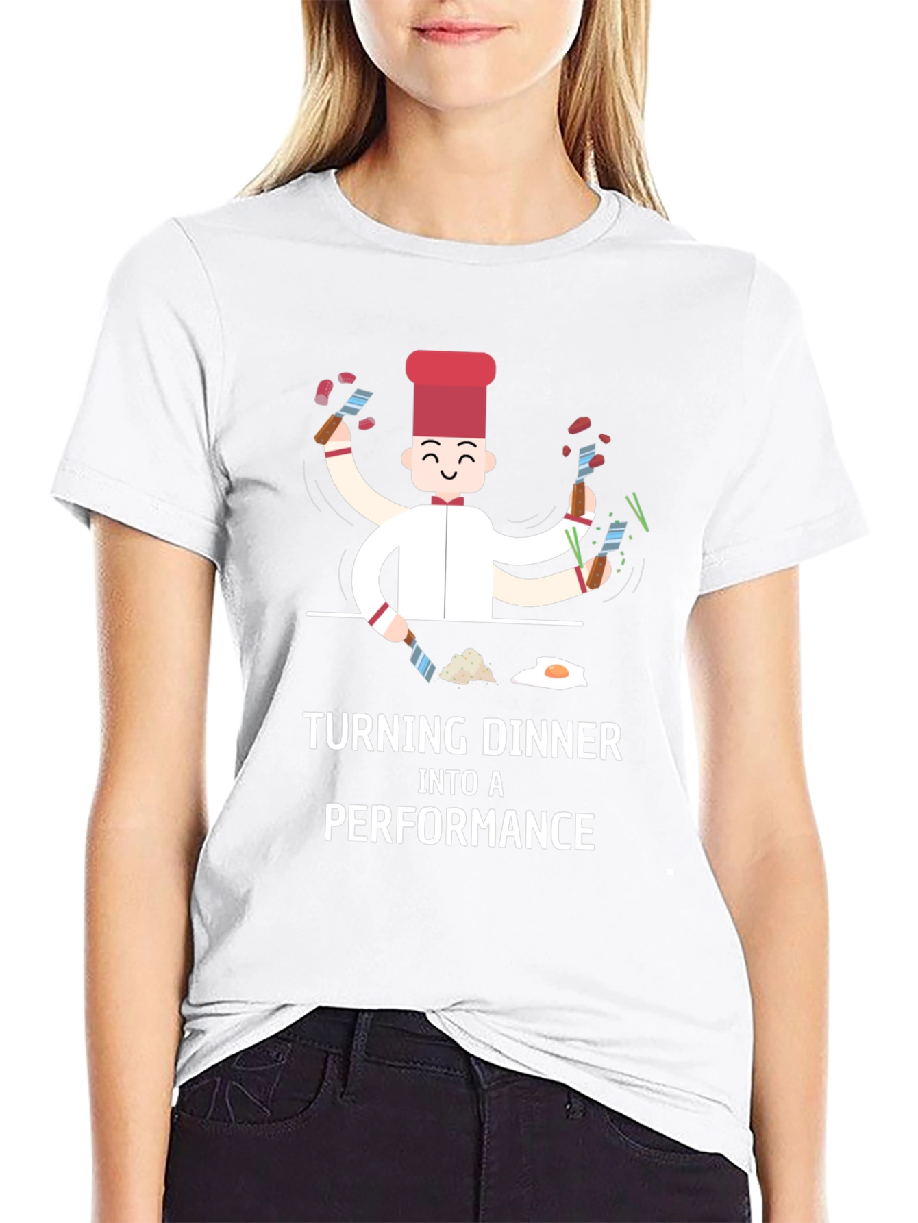 Turning Dinner into a Performance Black T-Shirt