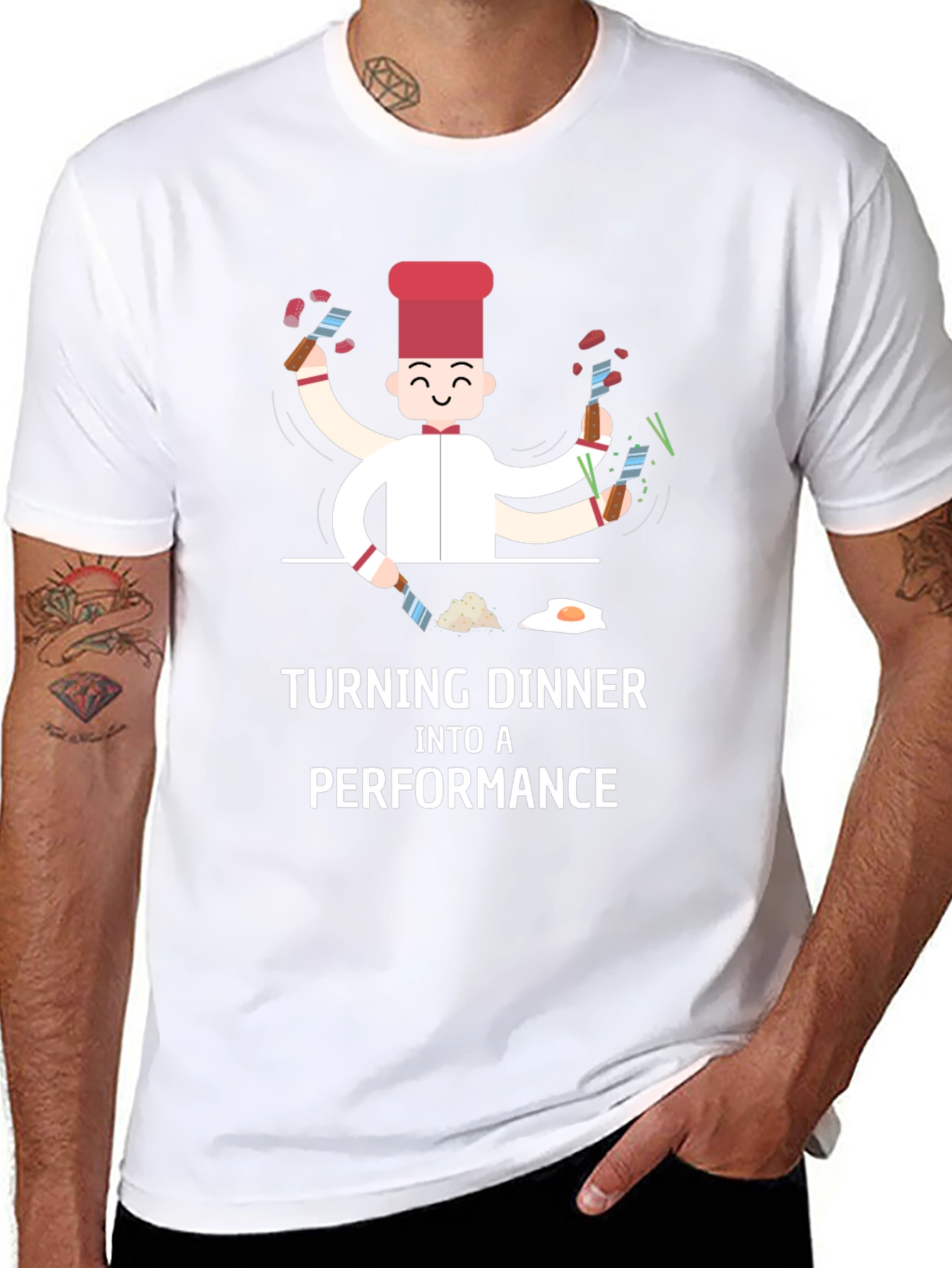 Turning Dinner into a Performance Black T-Shirt