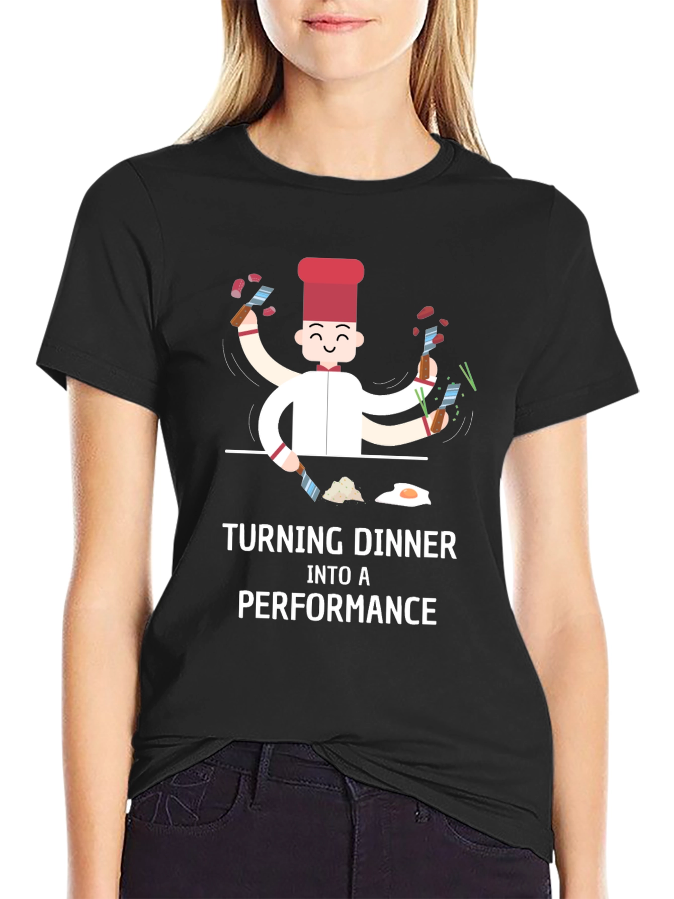 Turning Dinner into a Performance Black T-Shirt