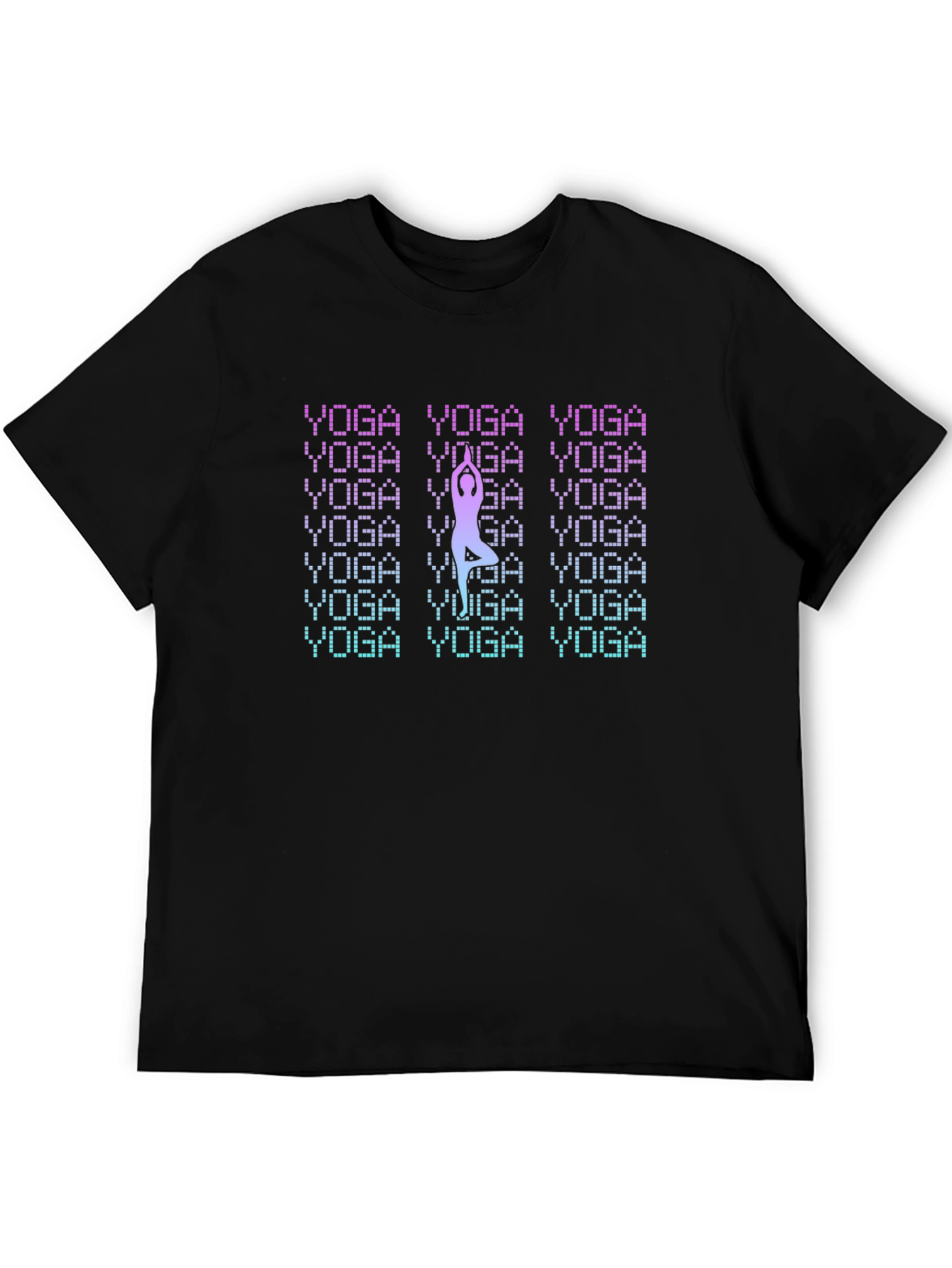 Yoga Pose Graphic Print Mens Black T-Shirt