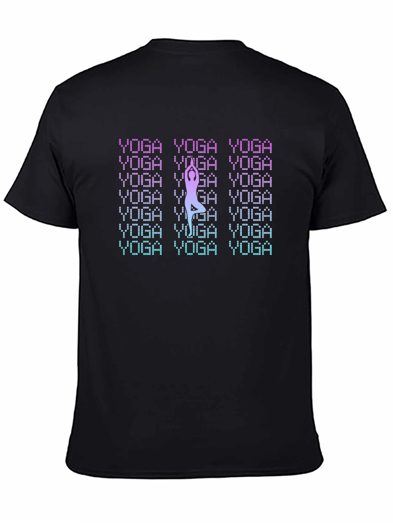 Yoga Pose Graphic Print Mens Black T-Shirt