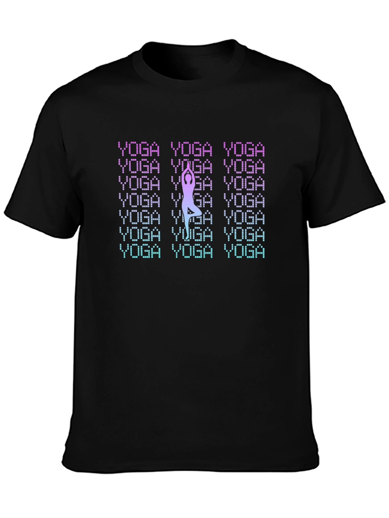 Yoga Pose Graphic Print Mens Black T-Shirt