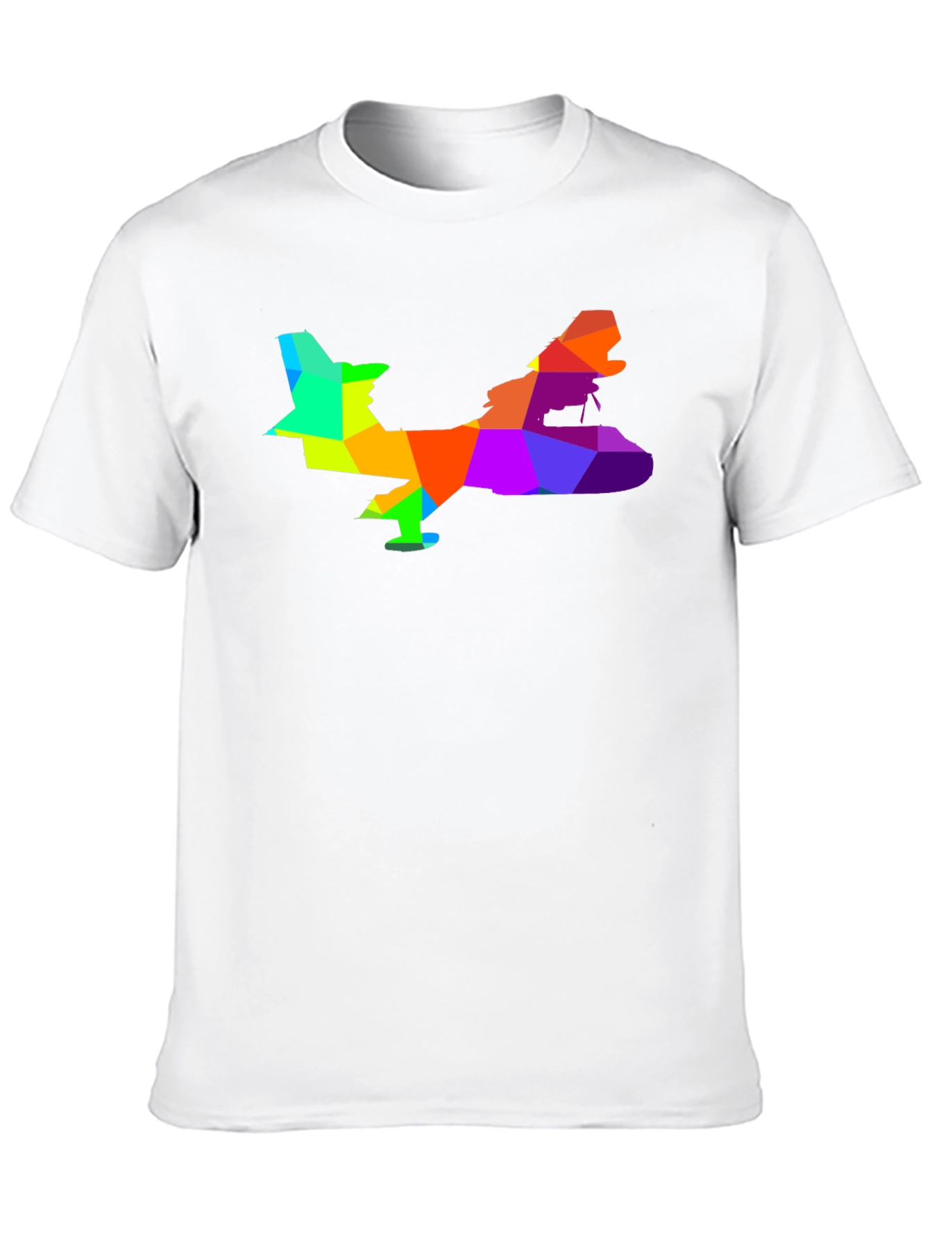 Geometric Airplane Graphic Tee - Black