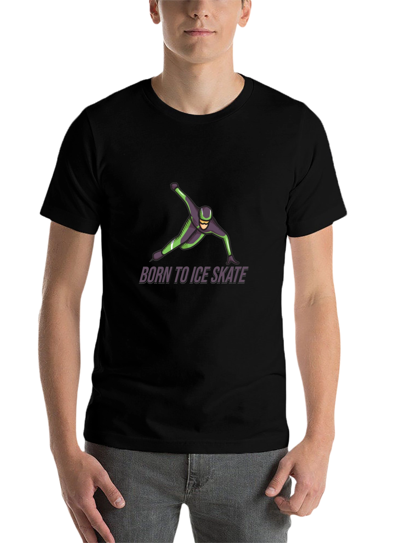 Born to Ice Skate Graphic Tee - Black