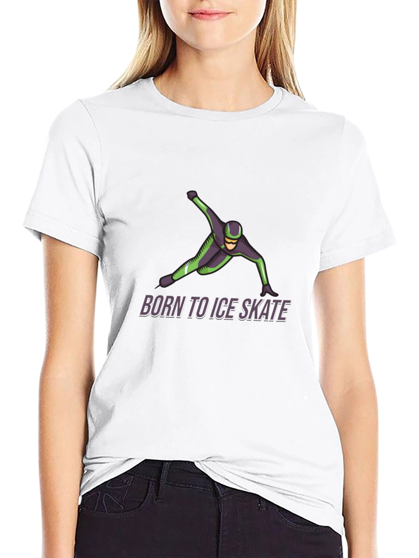 Born to Ice Skate Graphic Tee - Black