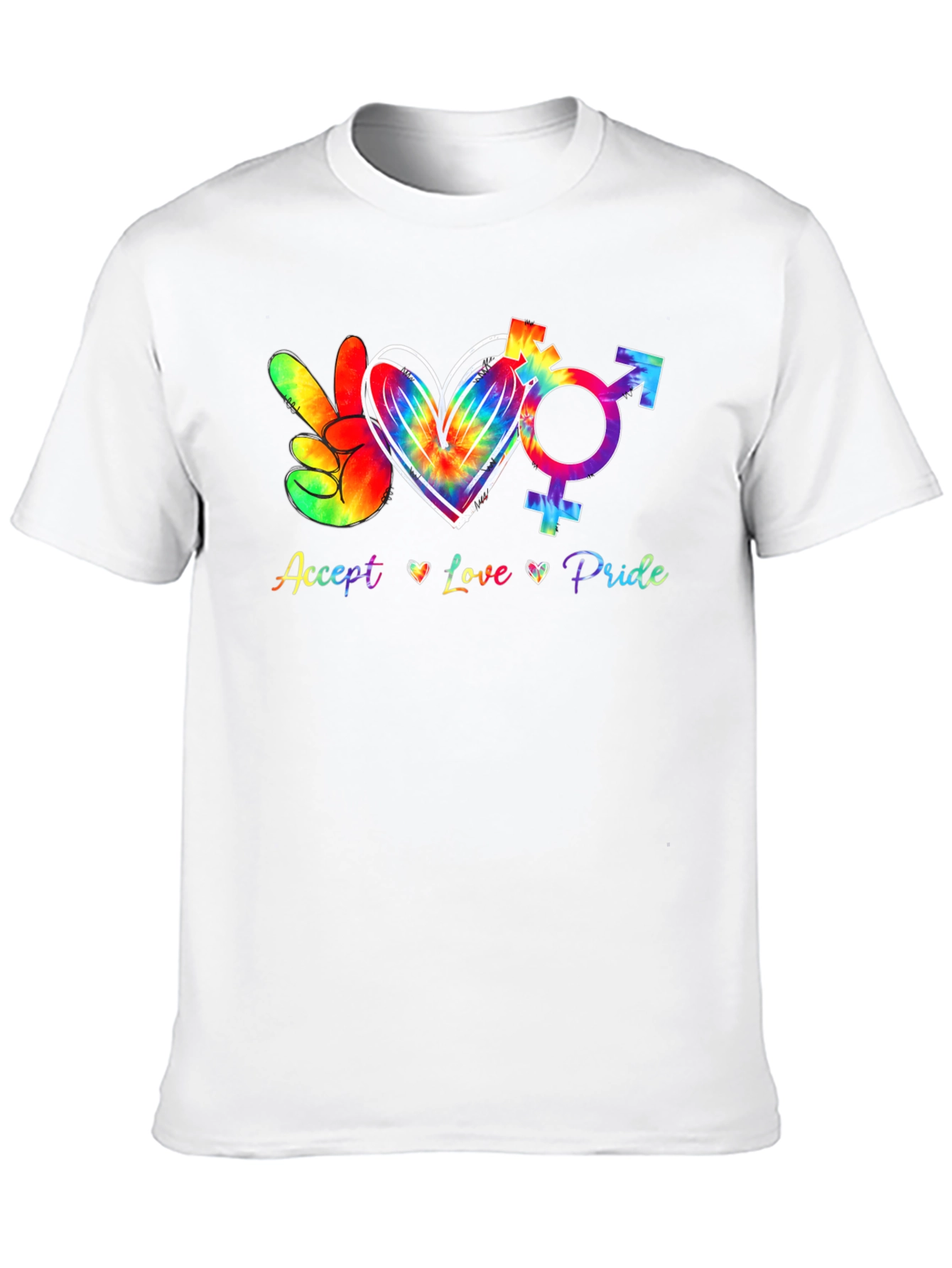 Accept Love Pride Tie-Dye Graphic Tee
