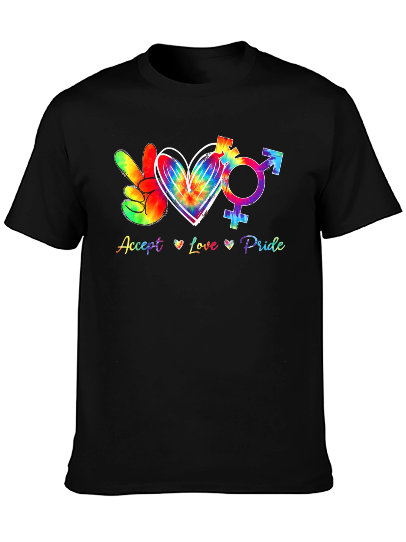 Accept Love Pride Tie-Dye Graphic Tee