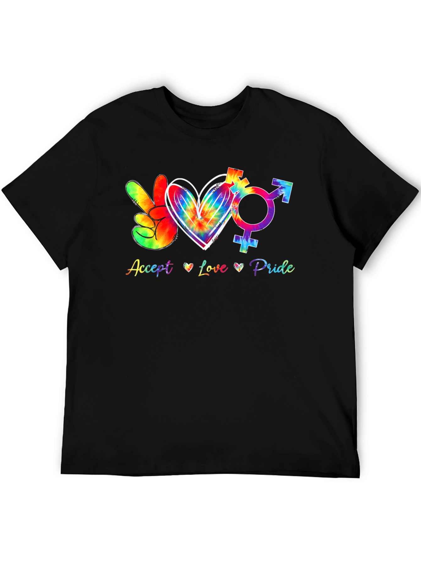 Accept Love Pride Tie-Dye Graphic Tee