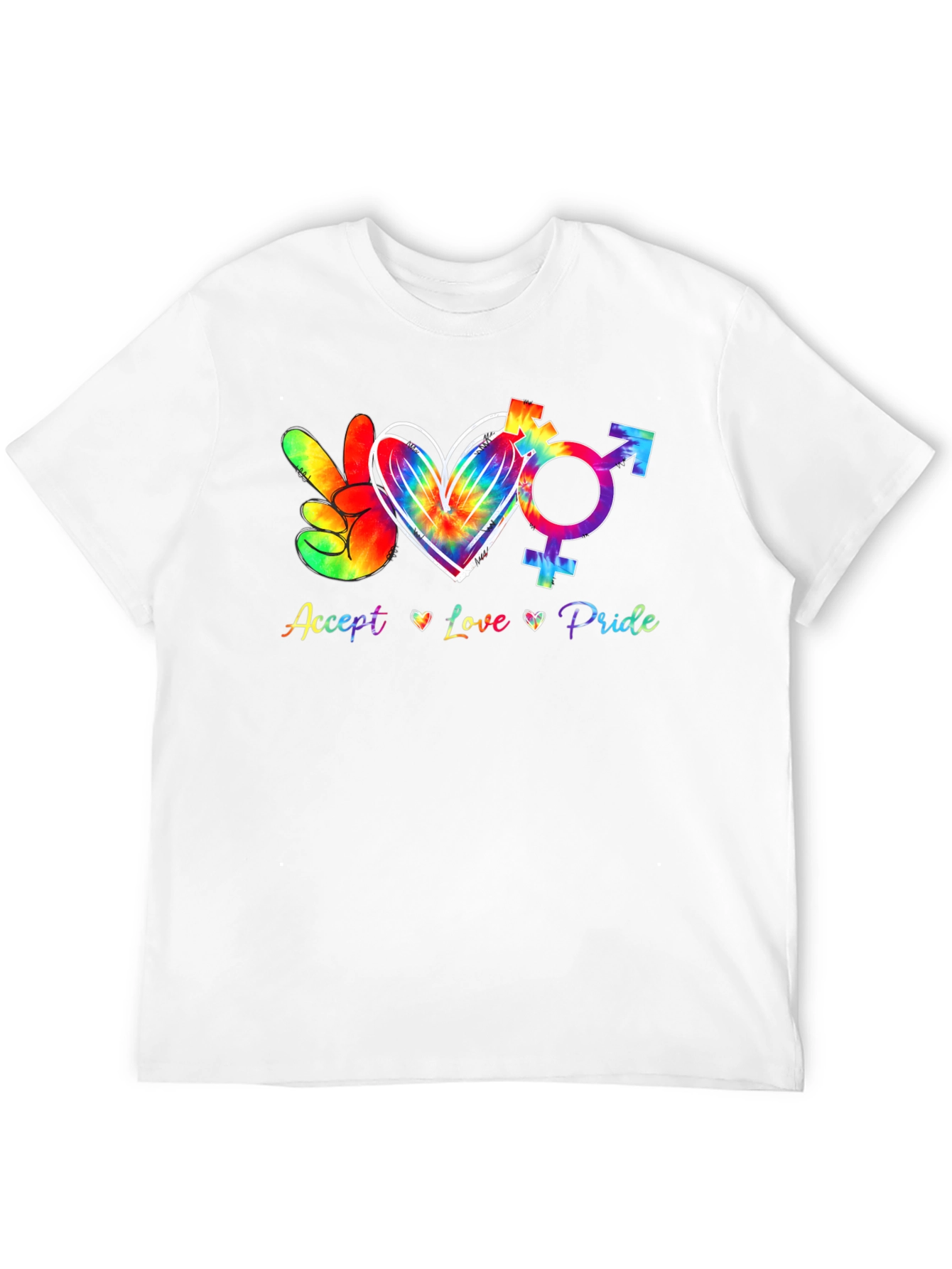 Accept Love Pride Tie-Dye Graphic Tee