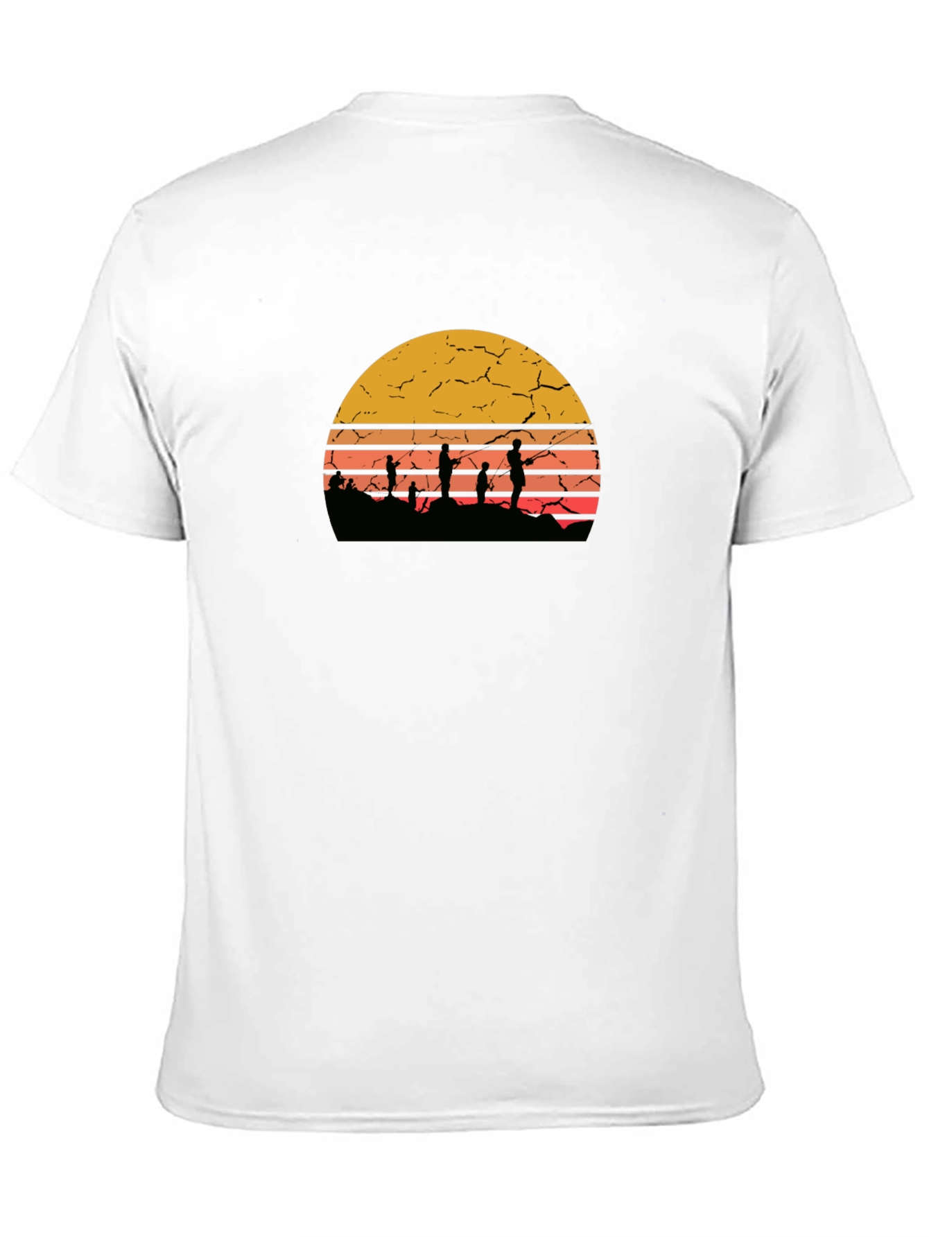 Sunset Fishing Graphic Tee - Retro Style