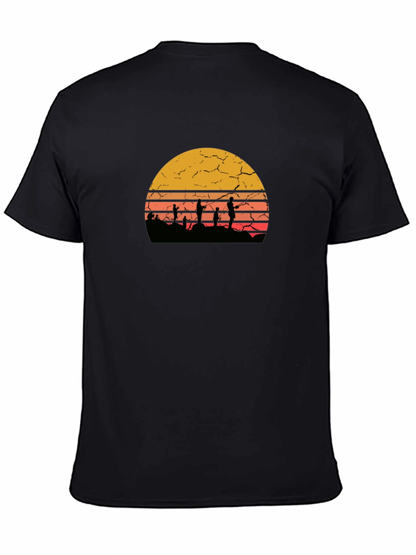 Sunset Fishing Graphic Tee - Retro Style