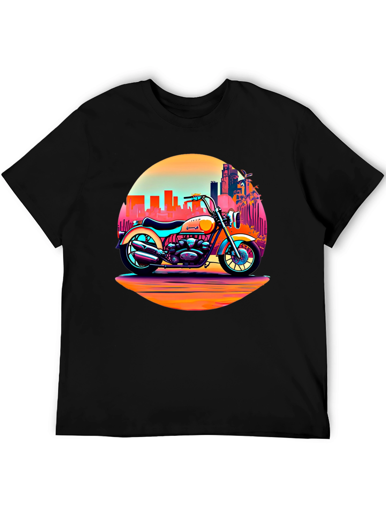 Retro Motorcycle Graphic T-Shirt